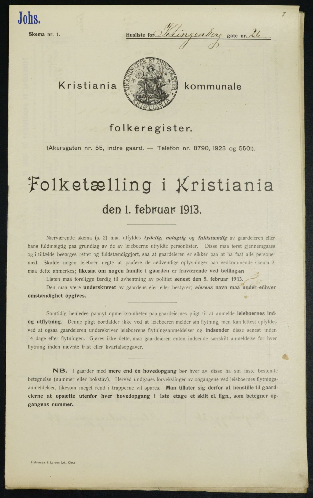 OBA, Municipal Census 1913 for Kristiania, 1913, p. 51775