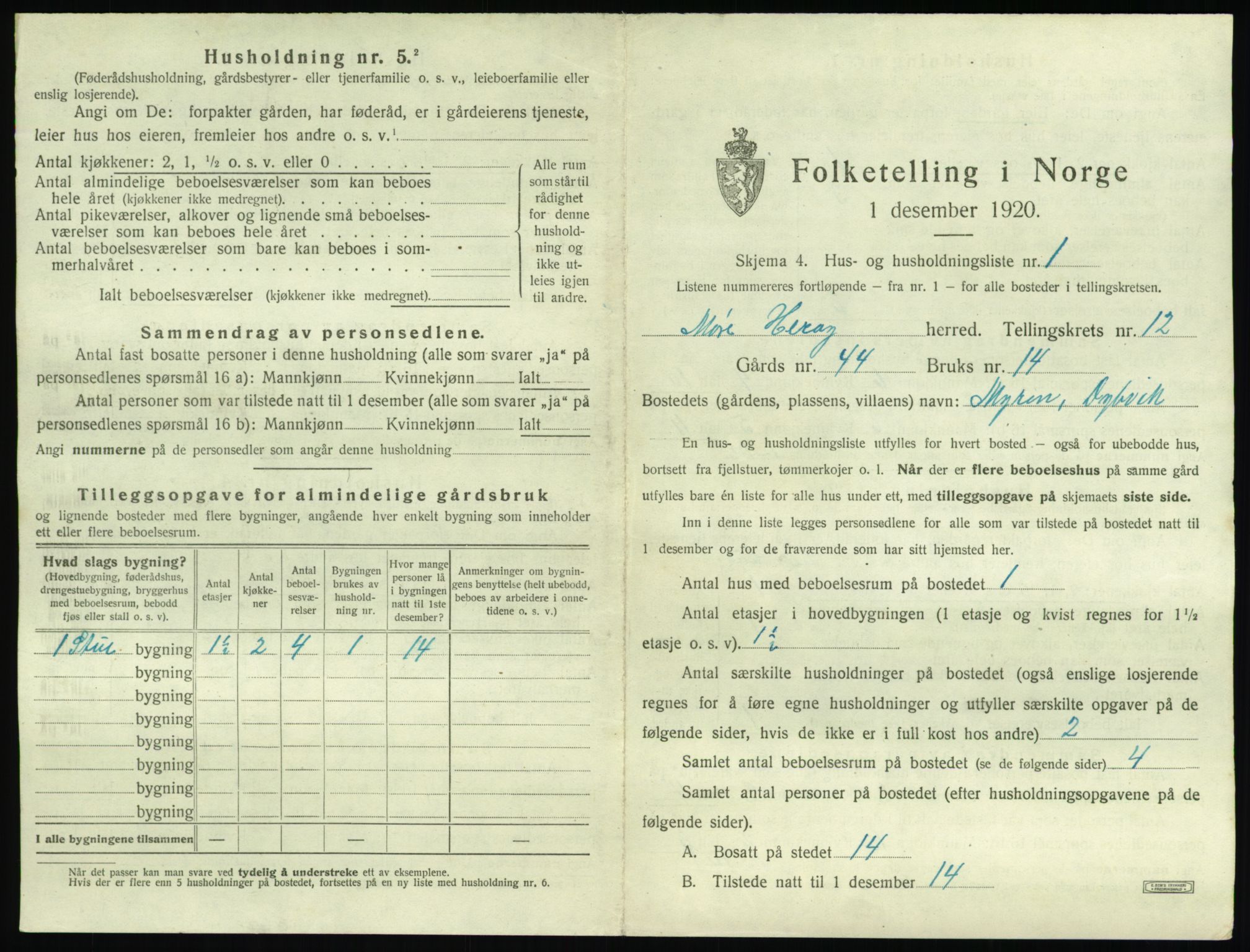 SAT, 1920 census for Herøy (MR), 1920, p. 915