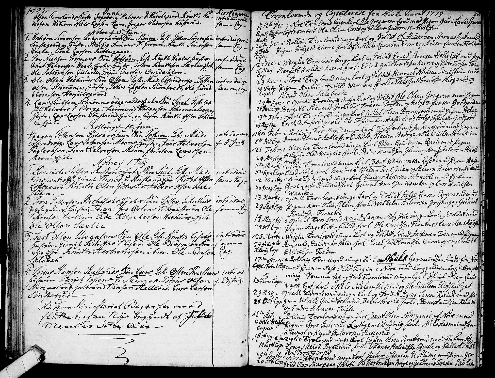 Rollag kirkebøker, AV/SAKO-A-240/F/Fa/L0004: Parish register (official) no. I 4, 1778-1792, p. 53