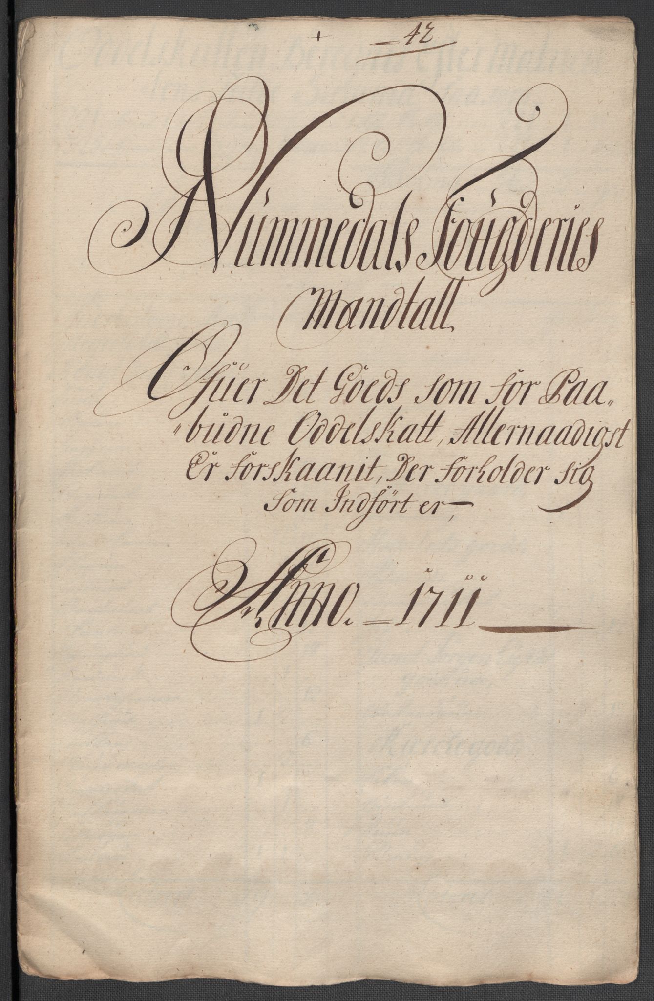 Rentekammeret inntil 1814, Reviderte regnskaper, Fogderegnskap, AV/RA-EA-4092/R64/L4432: Fogderegnskap Namdal, 1711, p. 218