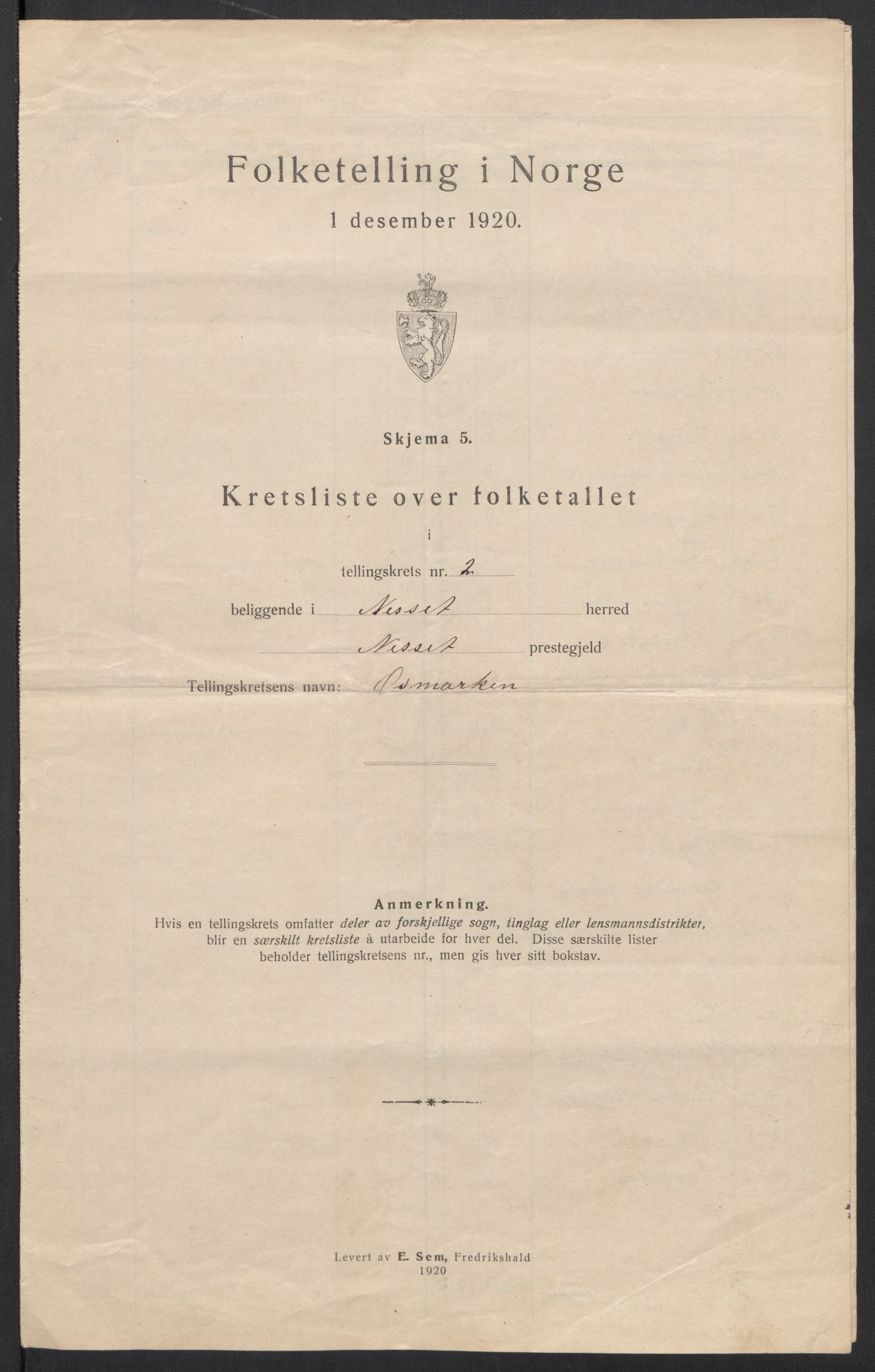 SAT, 1920 census for Nesset, 1920, p. 13