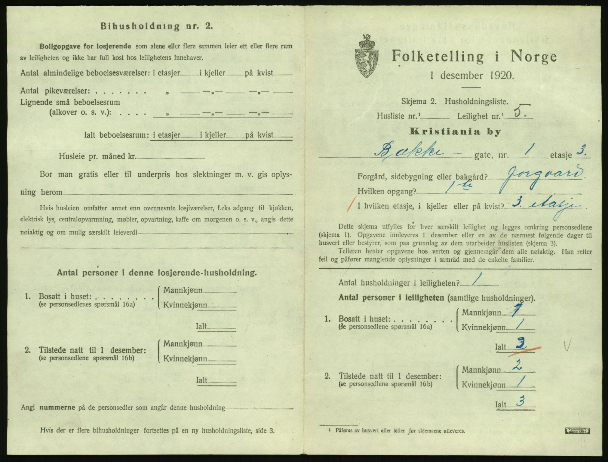 SAO, 1920 census for Kristiania, 1920, p. 11144