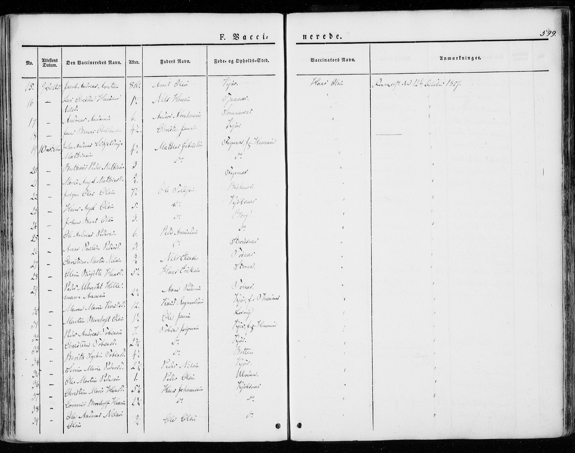 Ministerialprotokoller, klokkerbøker og fødselsregistre - Nordland, AV/SAT-A-1459/872/L1033: Parish register (official) no. 872A08, 1840-1863, p. 599