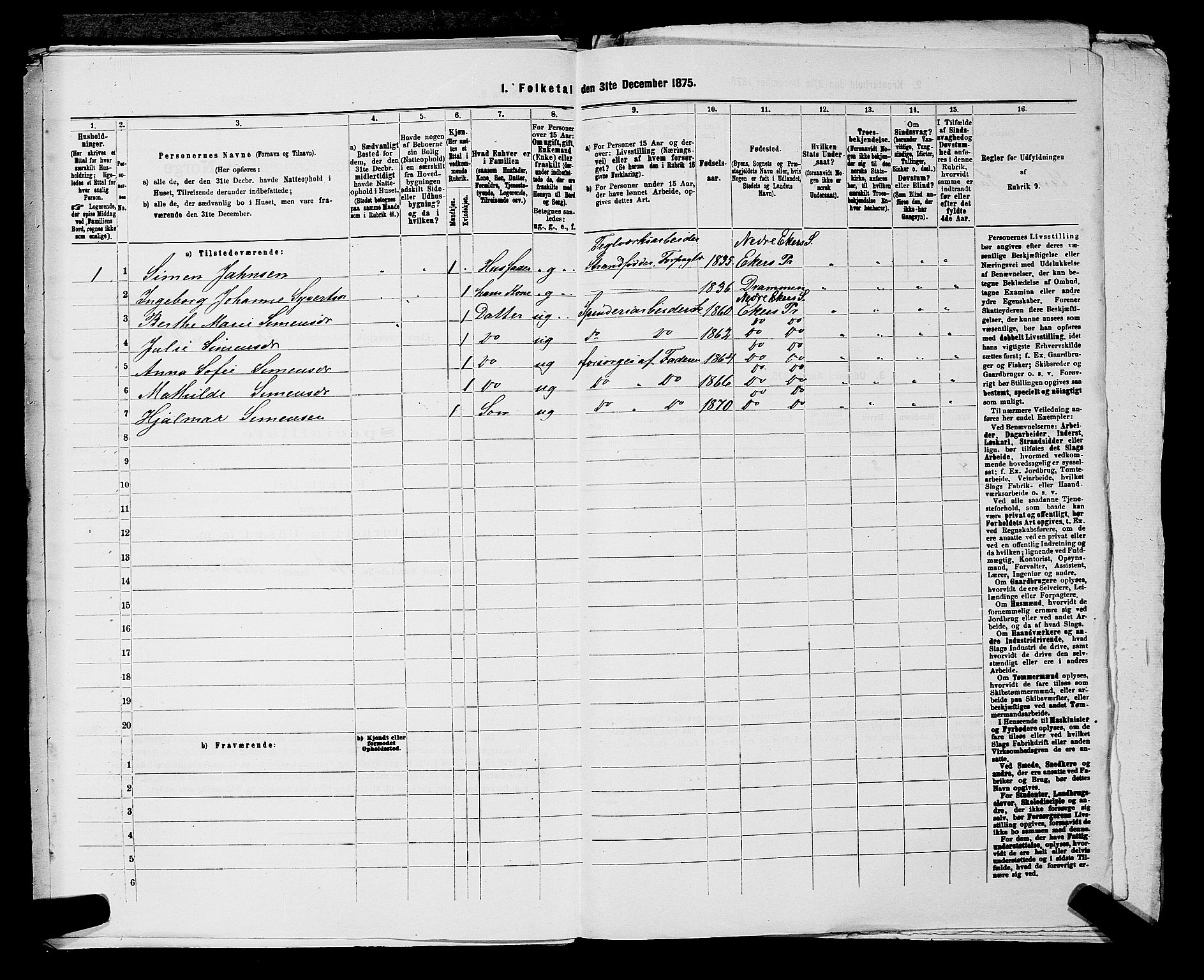 SAKO, 1875 census for 0624P Eiker, 1875, p. 4056