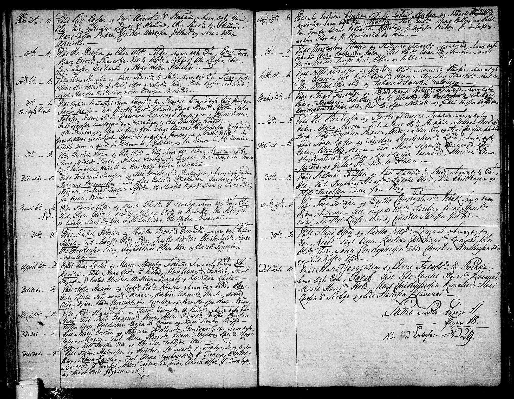 Våle kirkebøker, SAKO/A-334/F/Fa/L0005: Parish register (official) no. I 5, 1773-1808, p. 48-49