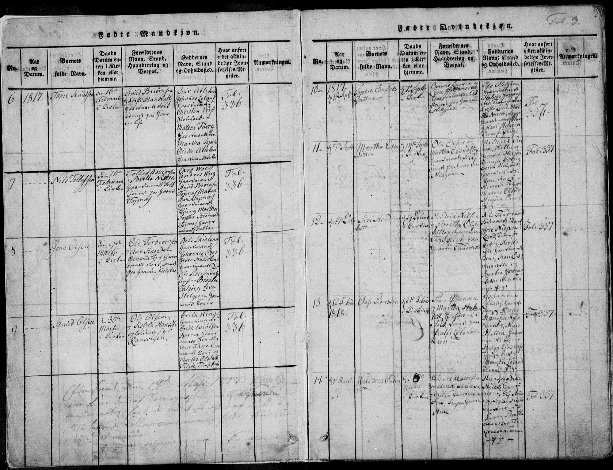 Nedstrand sokneprestkontor, AV/SAST-A-101841/01/IV: Parish register (official) no. A 7, 1816-1870, p. 3