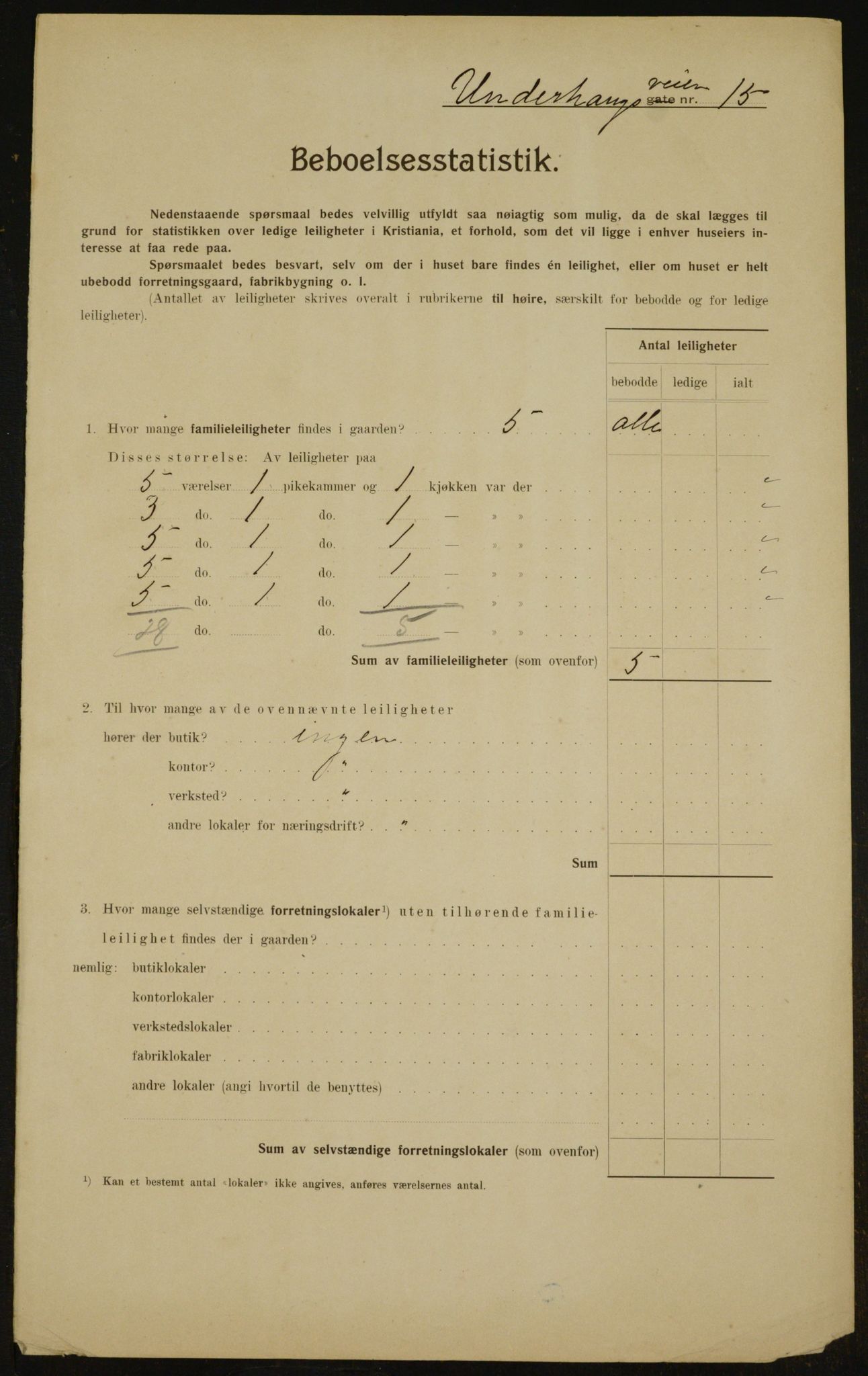 OBA, Municipal Census 1910 for Kristiania, 1910, p. 113666