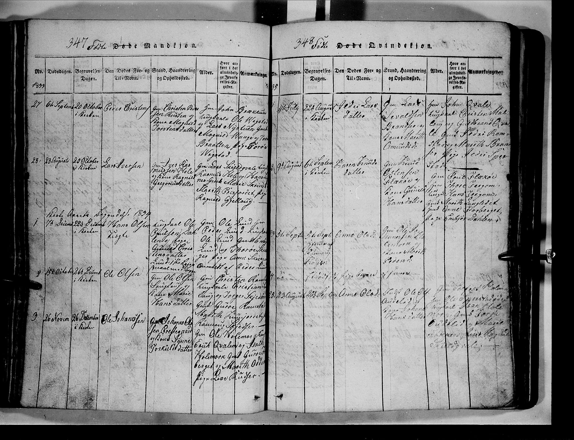 Lom prestekontor, SAH/PREST-070/L/L0003: Parish register (copy) no. 3, 1815-1844, p. 347-348