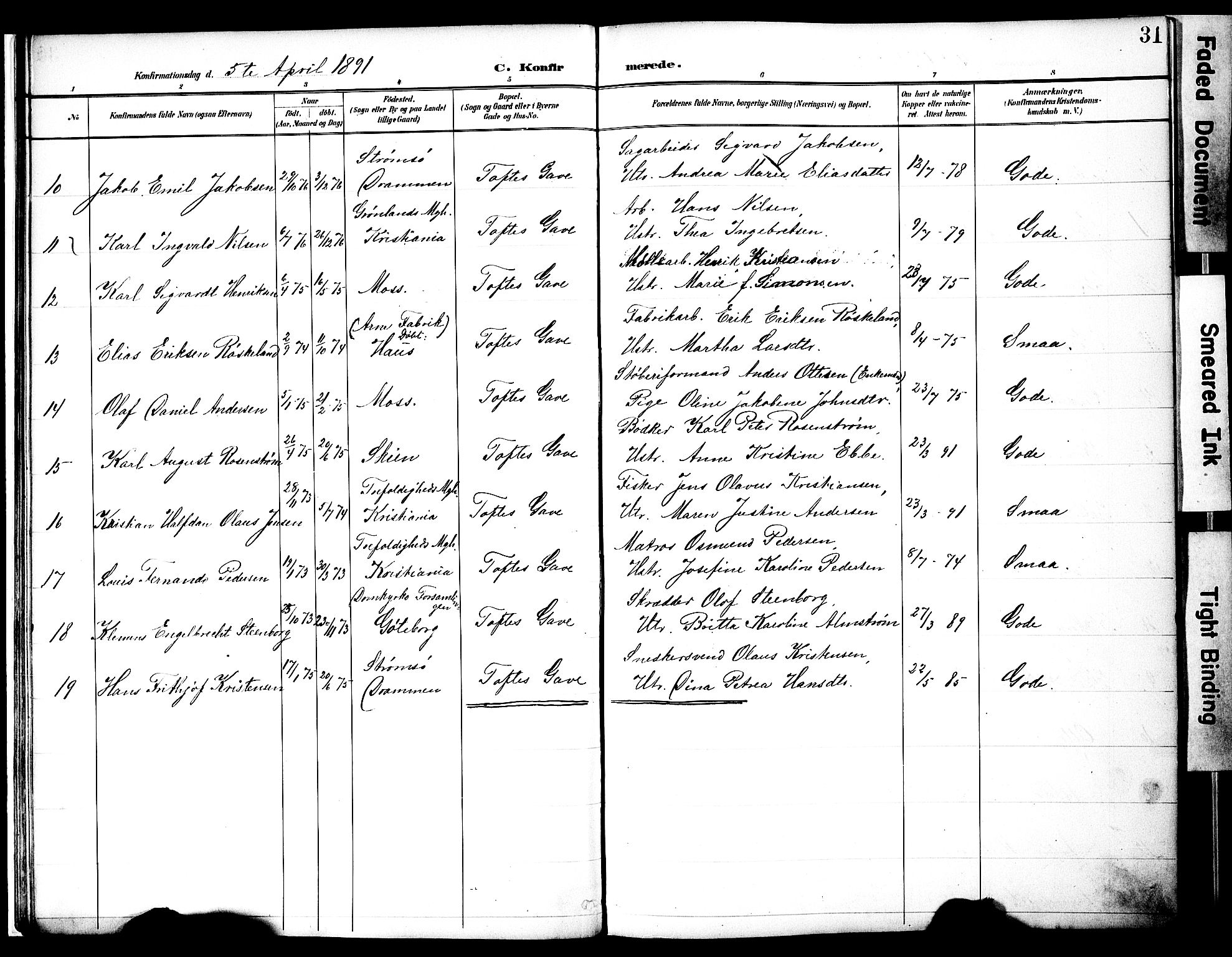 Nes prestekontor, Hedmark, AV/SAH-PREST-020/K/Ka/L0010: Parish register (official) no. 10, 1887-1905, p. 31