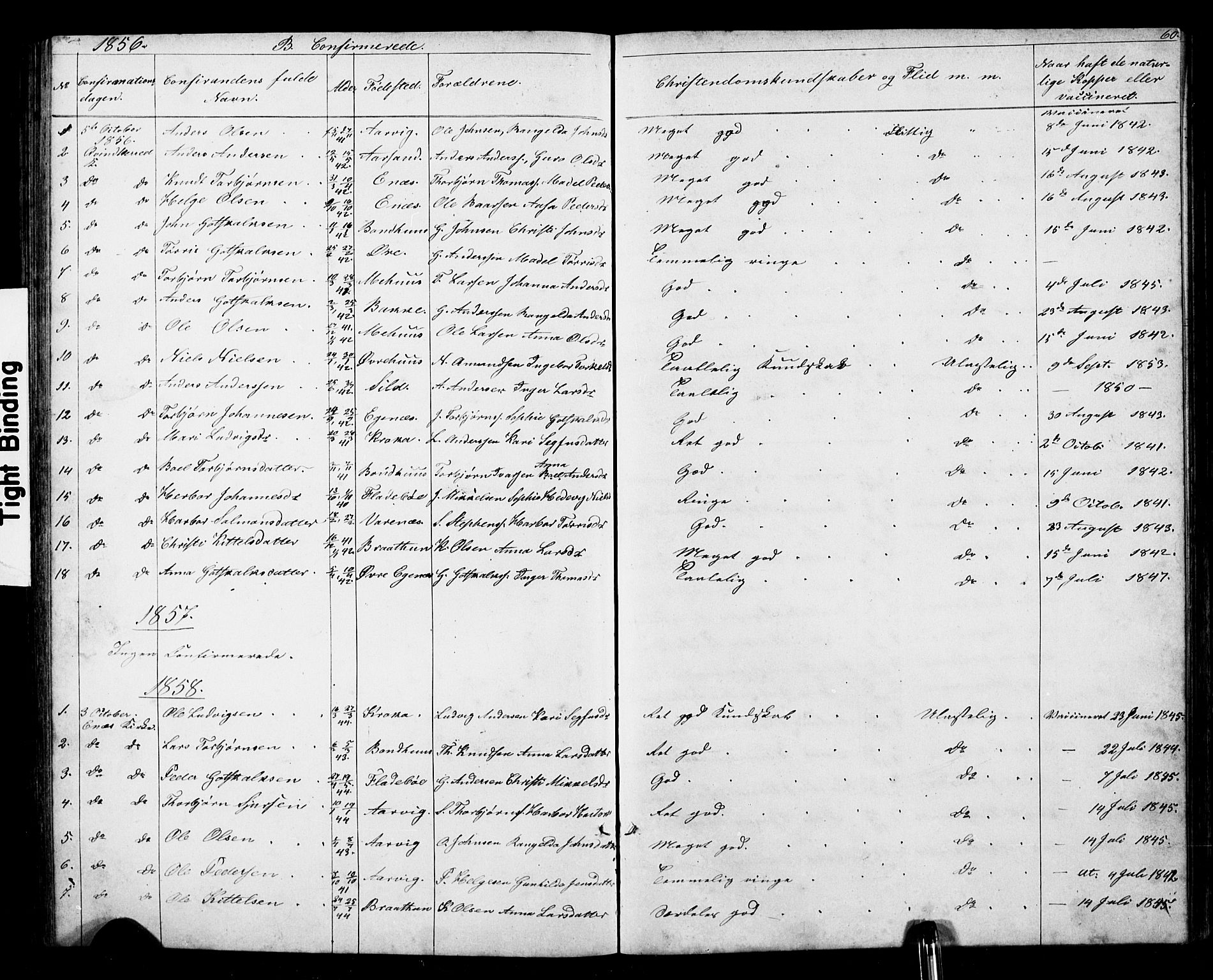 Kvinnherad sokneprestembete, AV/SAB-A-76401/H/Hab: Parish register (copy) no. D 1, 1856-1905, p. 60