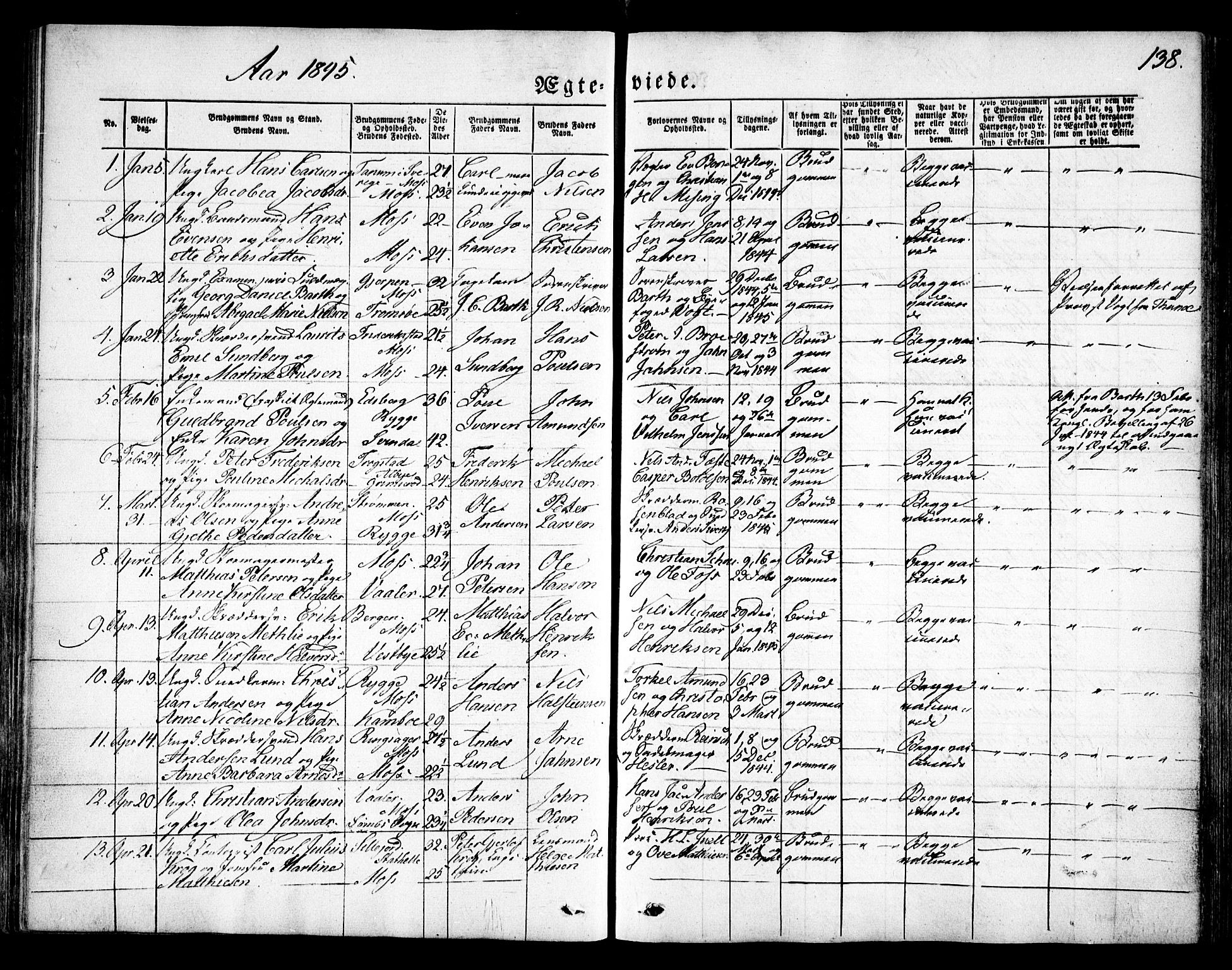 Moss prestekontor Kirkebøker, SAO/A-2003/F/Fa/L0007: Parish register (official) no. I 7, 1845-1851, p. 138