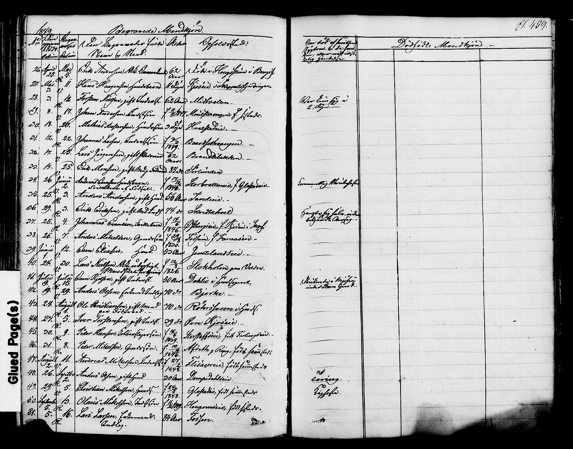 Ringsaker prestekontor, SAH/PREST-014/K/Ka/L0008: Parish register (official) no. 8, 1837-1850, p. 459
