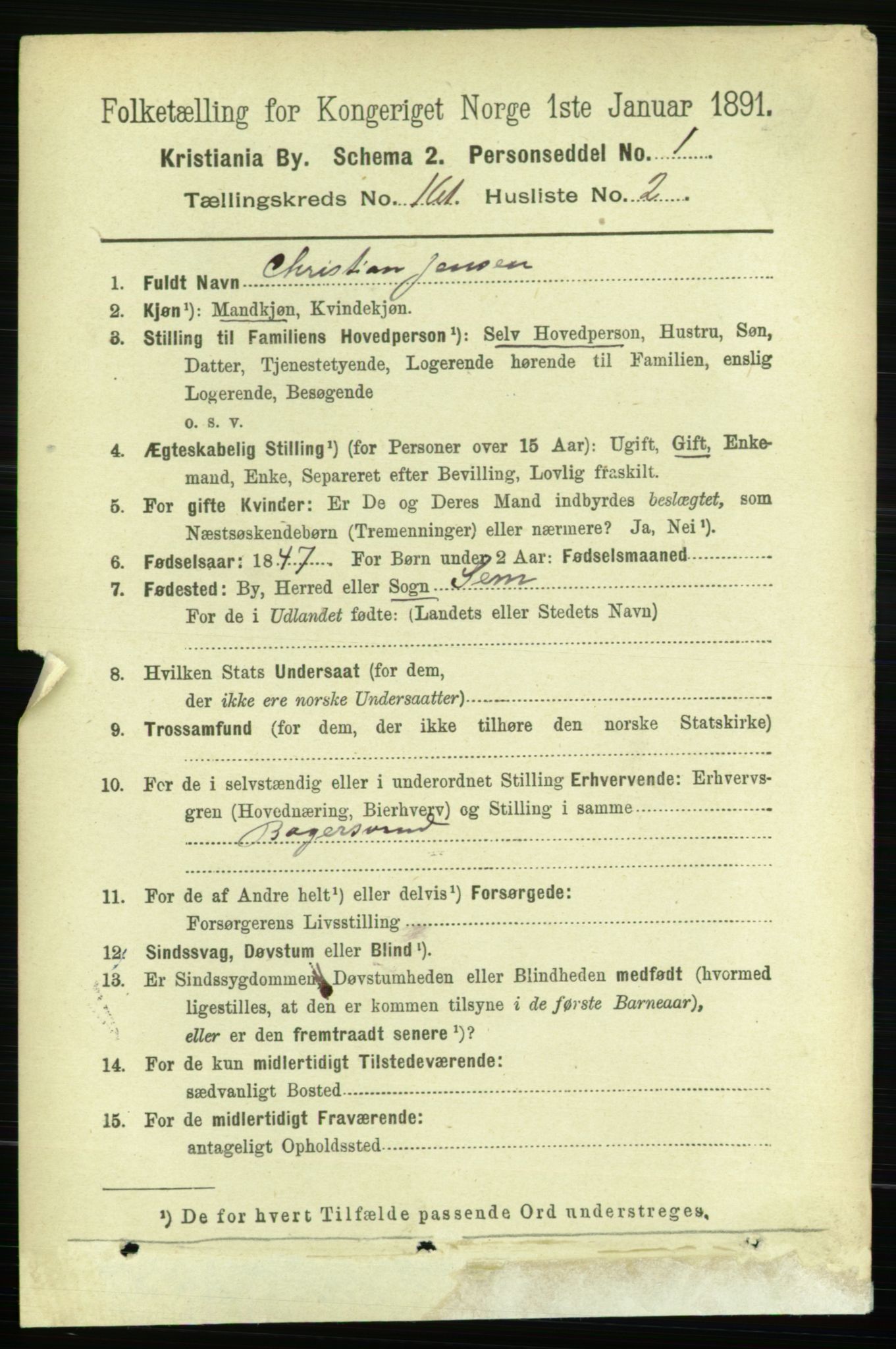 RA, 1891 census for 0301 Kristiania, 1891, p. 91621