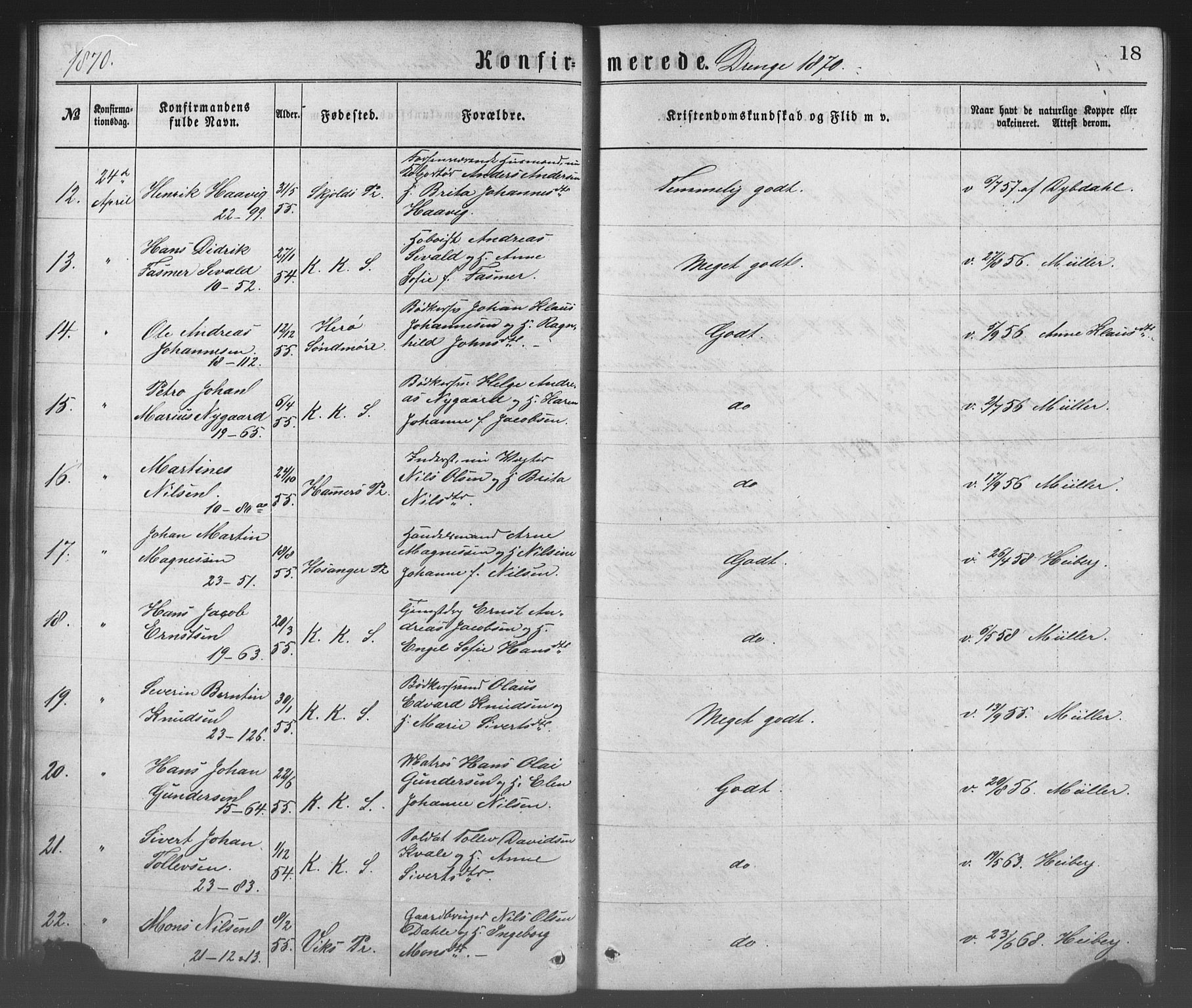 Korskirken sokneprestembete, SAB/A-76101/H/Haa/L0028: Parish register (official) no. C 4, 1868-1879, p. 18