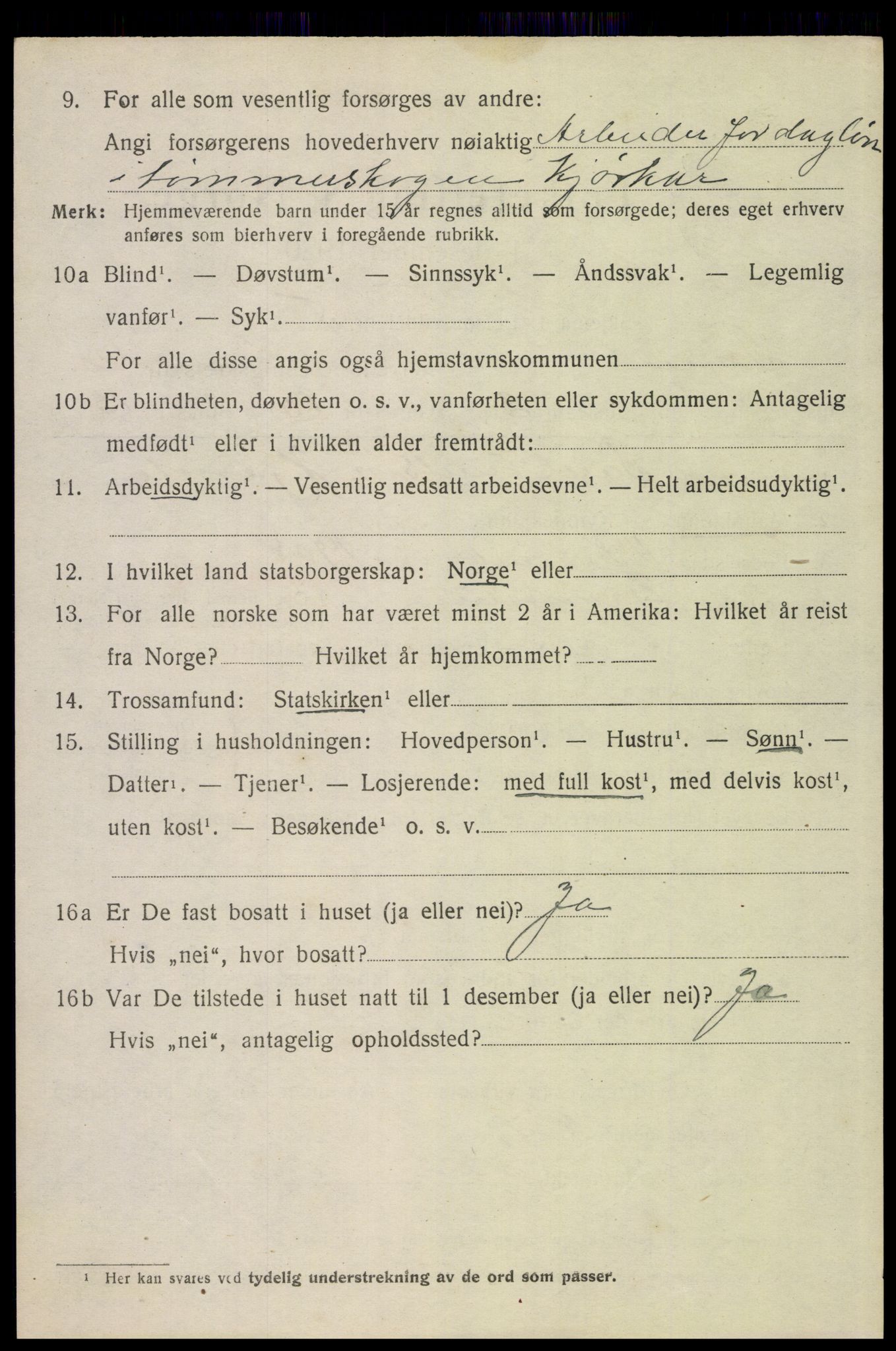 SAH, 1920 census for Trysil, 1920, p. 13034