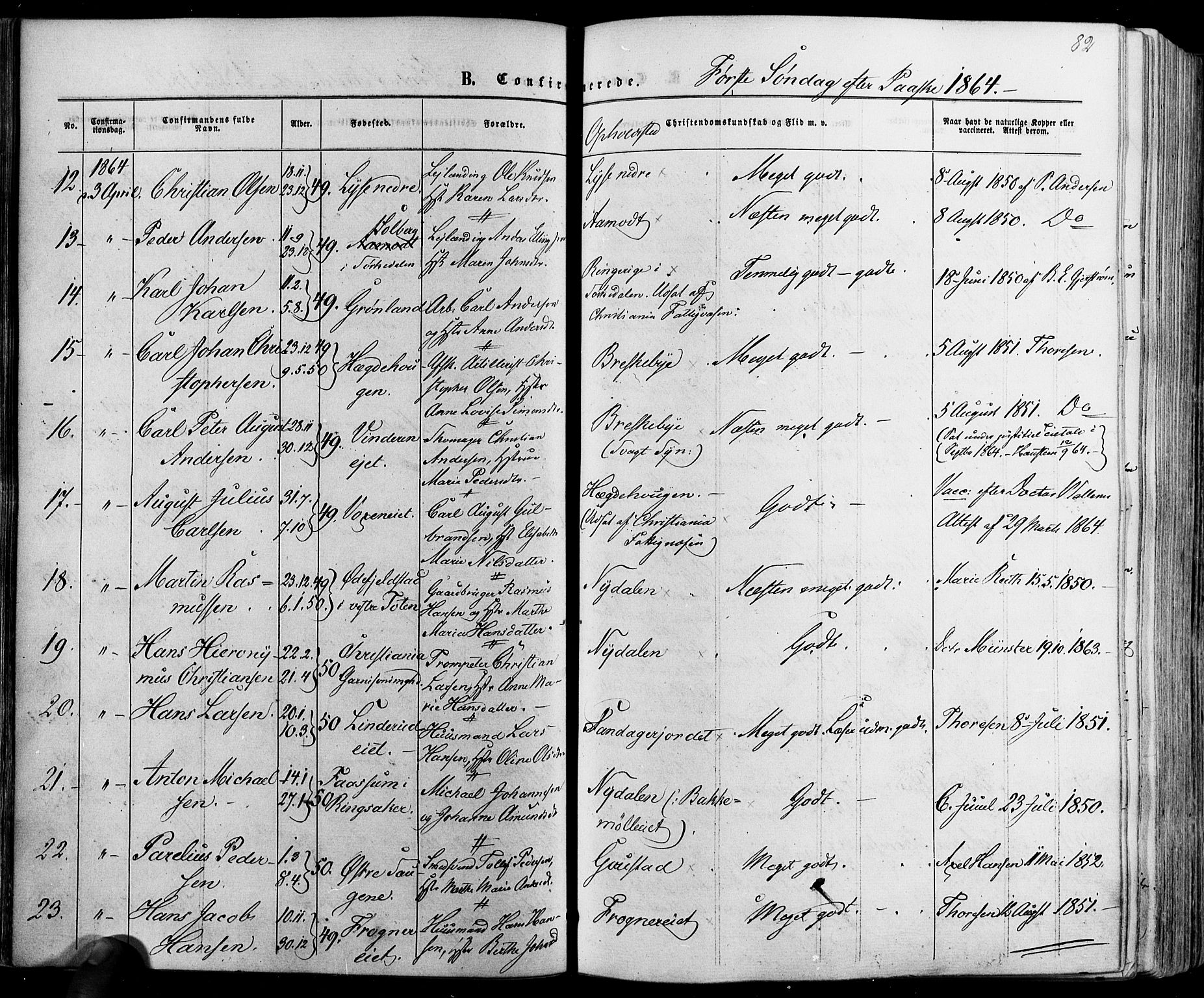 Vestre Aker prestekontor Kirkebøker, AV/SAO-A-10025/F/Fa/L0005: Parish register (official) no. 5, 1859-1877, p. 82