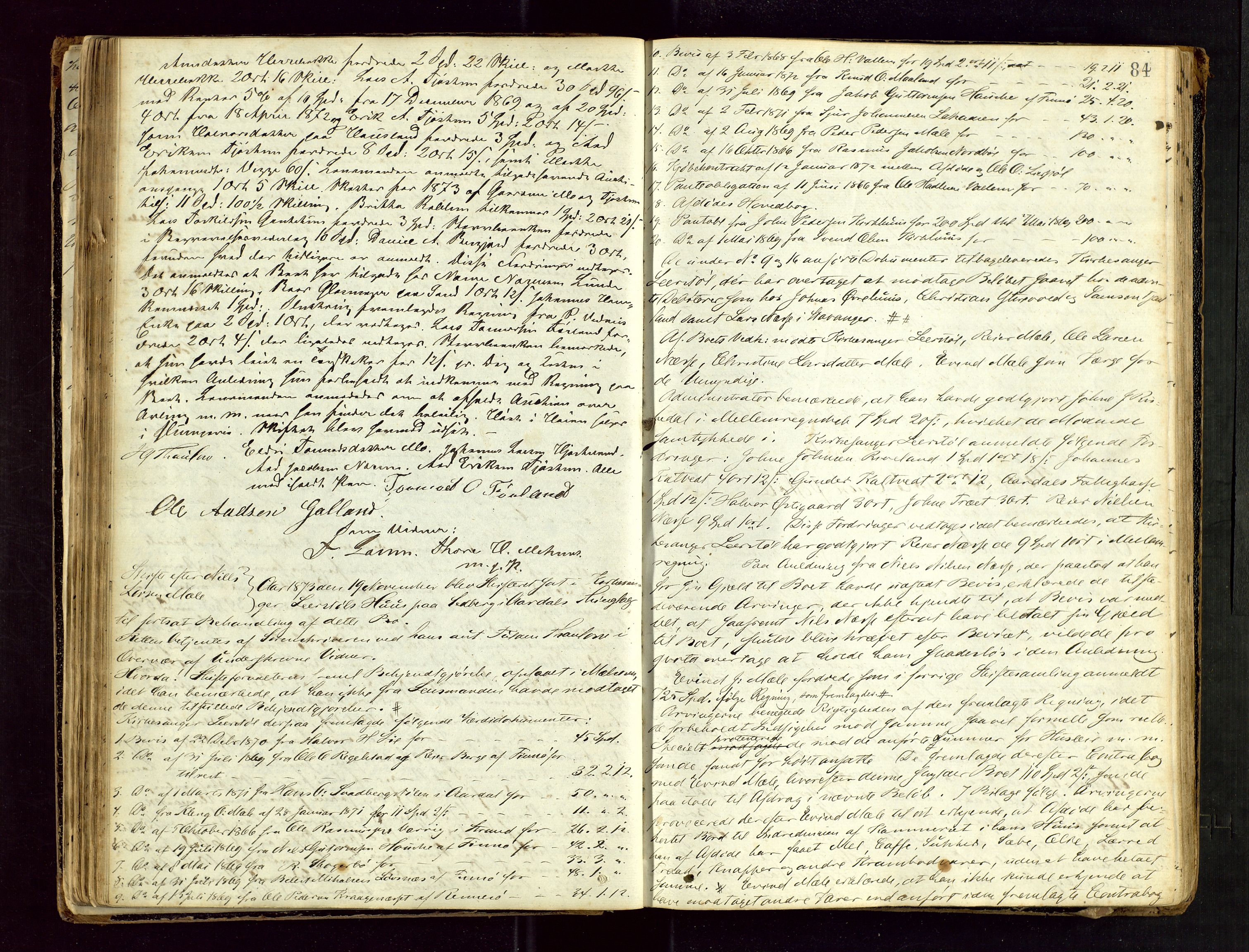 Ryfylke tingrett, AV/SAST-A-100055/001/IV/IVF/L0008: Skifteforhandlingsprotokoll B 2, 1870-1879, p. 84