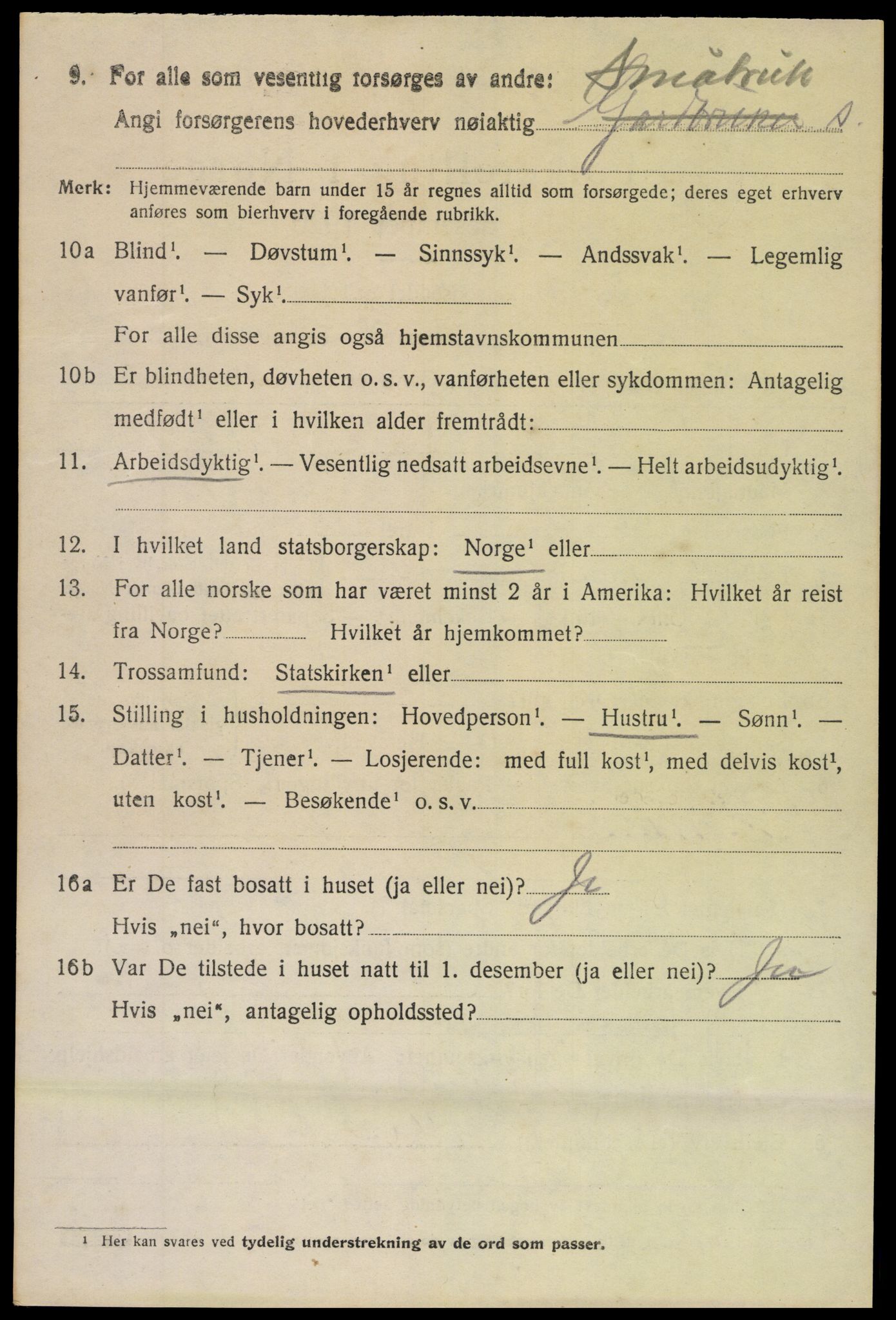 SAH, 1920 census for Nord-Aurdal, 1920, p. 5561