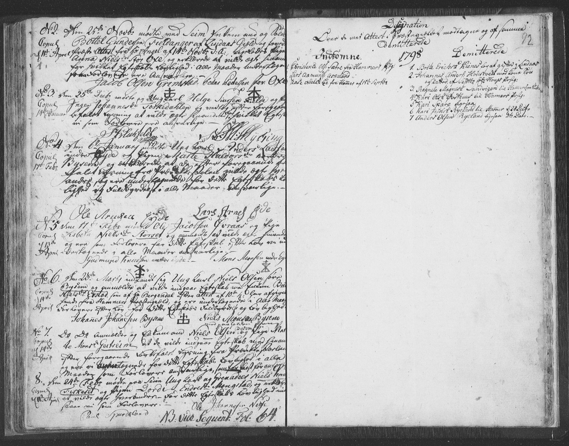 Hosanger sokneprestembete, SAB/A-75801/H/Haa: Parish register (official) no. A 3, 1793-1811, p. 91b-92a