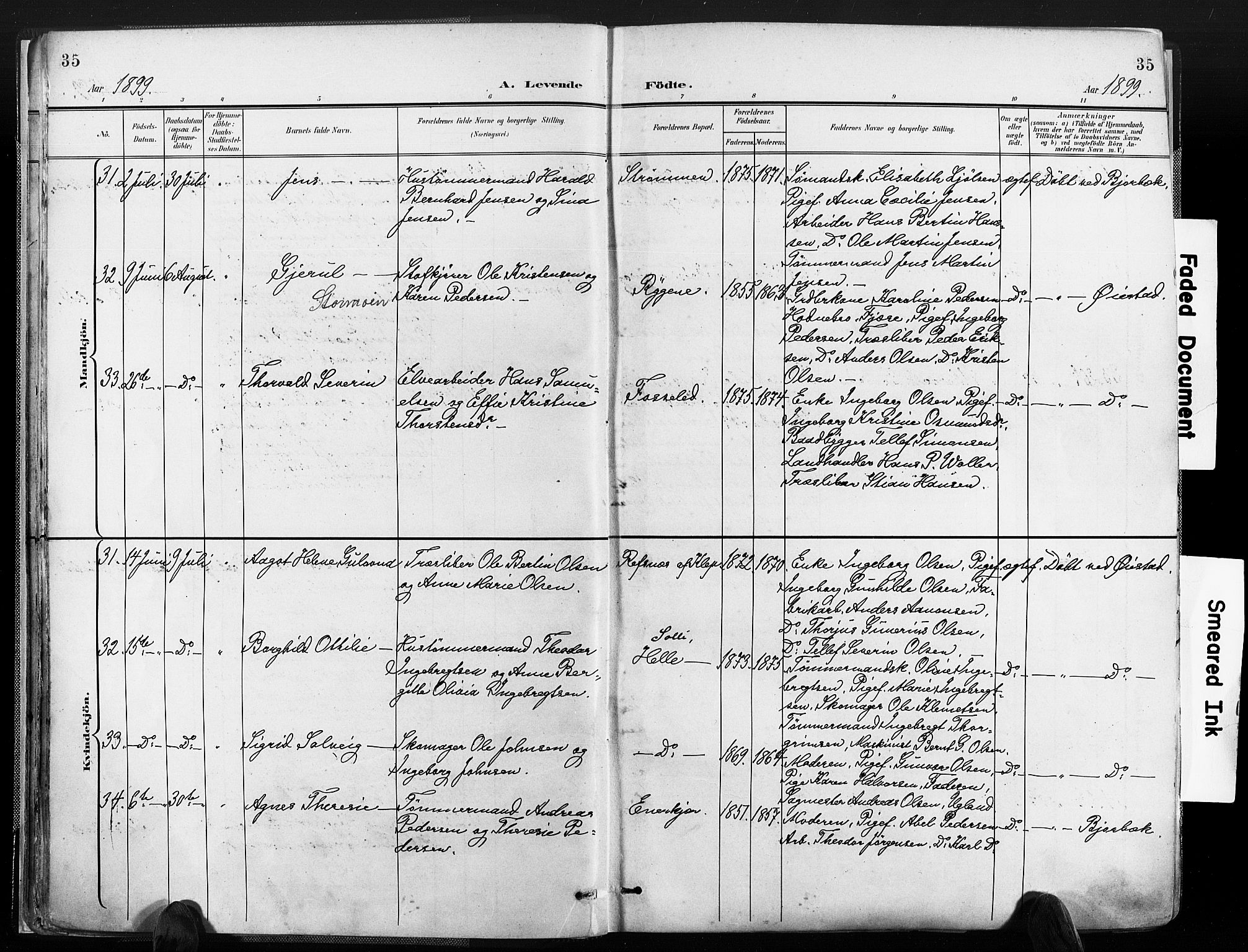 Øyestad sokneprestkontor, AV/SAK-1111-0049/F/Fa/L0018: Parish register (official) no. A 18, 1897-1907, p. 35