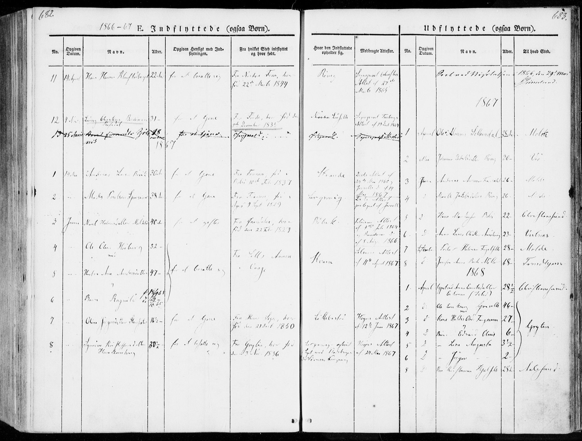 Ministerialprotokoller, klokkerbøker og fødselsregistre - Møre og Romsdal, SAT/A-1454/555/L0653: Parish register (official) no. 555A04, 1843-1869, p. 682-683