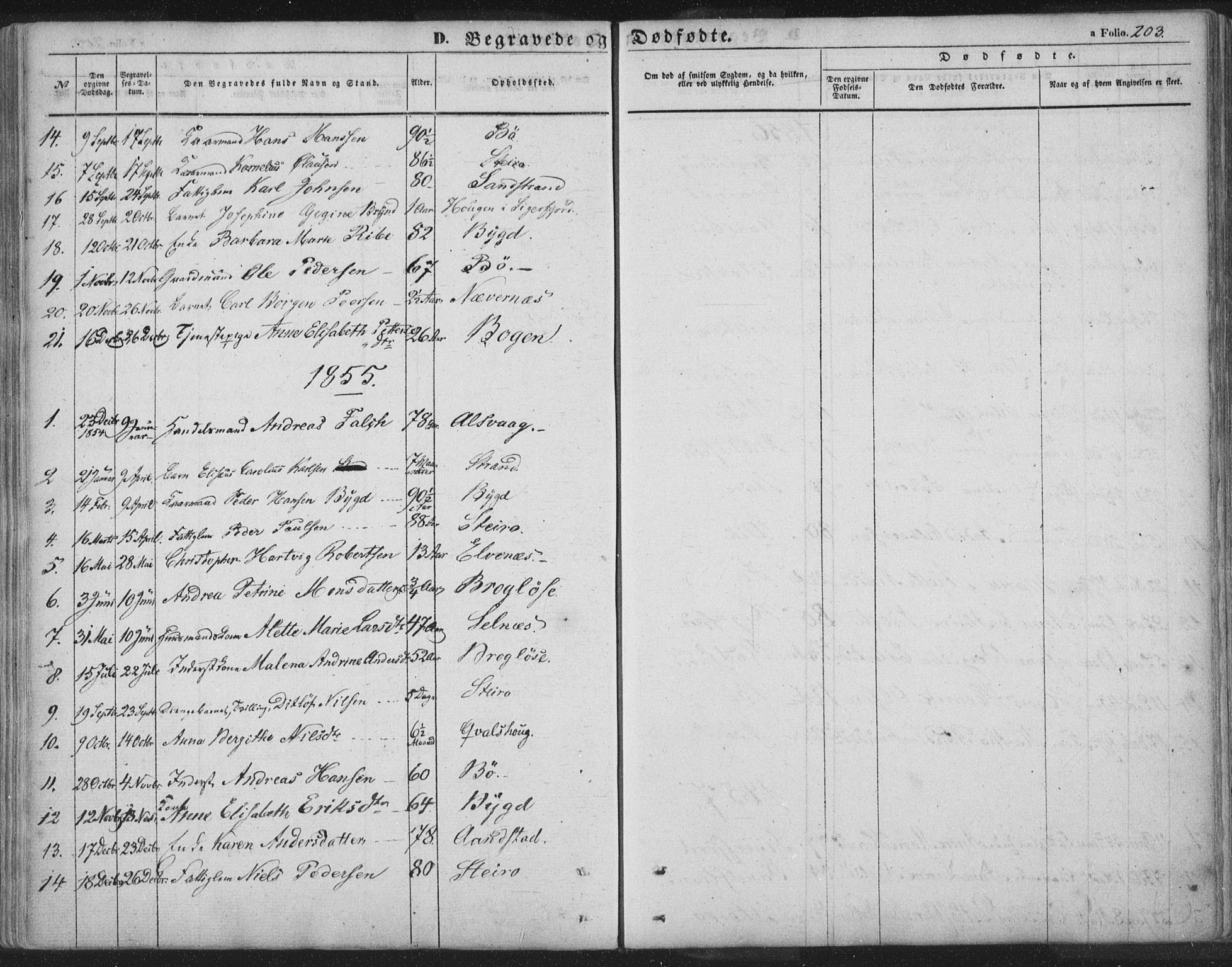 Ministerialprotokoller, klokkerbøker og fødselsregistre - Nordland, AV/SAT-A-1459/895/L1369: Parish register (official) no. 895A04, 1852-1872, p. 203