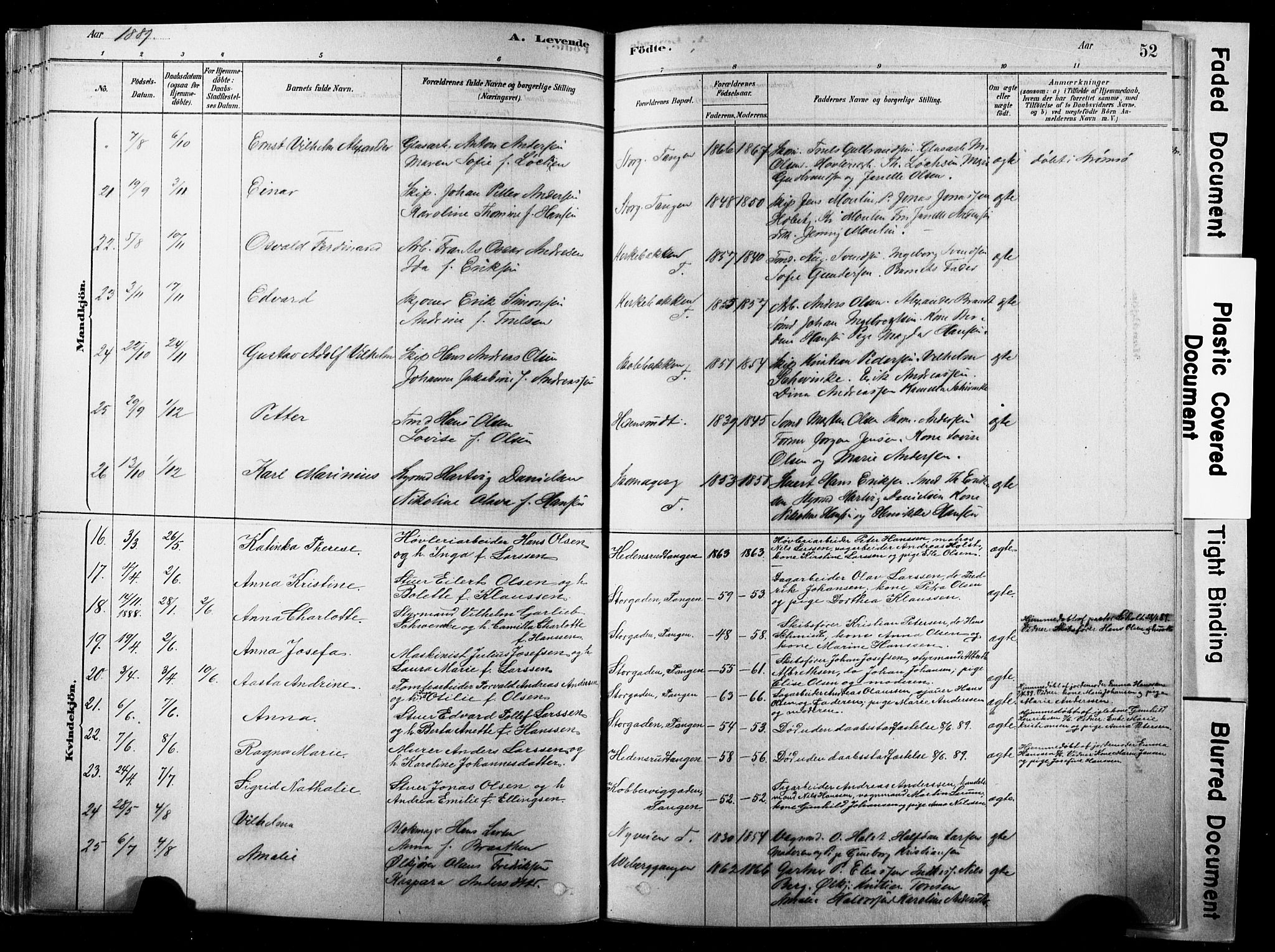 Strømsø kirkebøker, AV/SAKO-A-246/F/Fb/L0006: Parish register (official) no. II 6, 1879-1910, p. 52