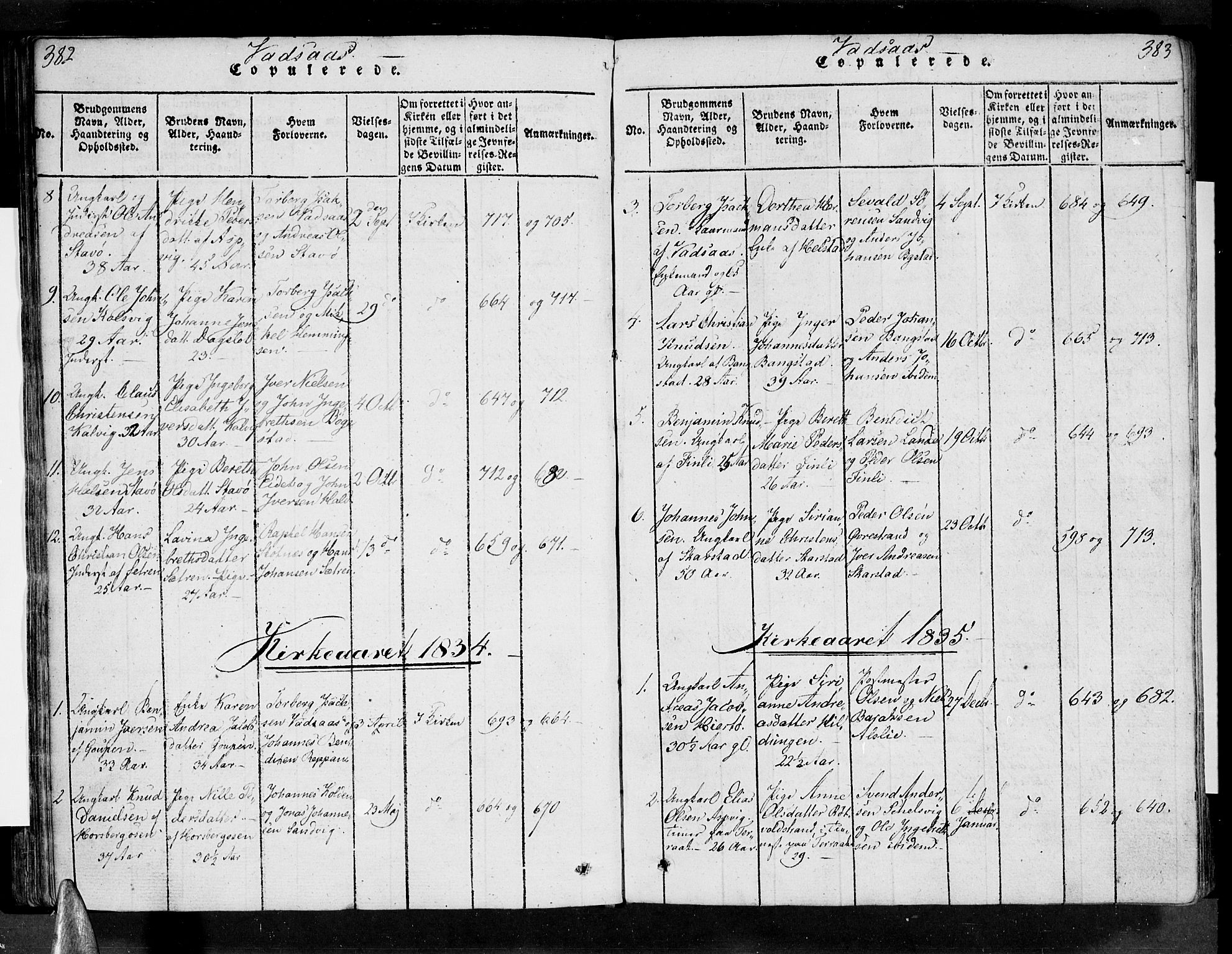 Ministerialprotokoller, klokkerbøker og fødselsregistre - Nordland, AV/SAT-A-1459/810/L0142: Parish register (official) no. 810A06 /1, 1819-1841, p. 382-383