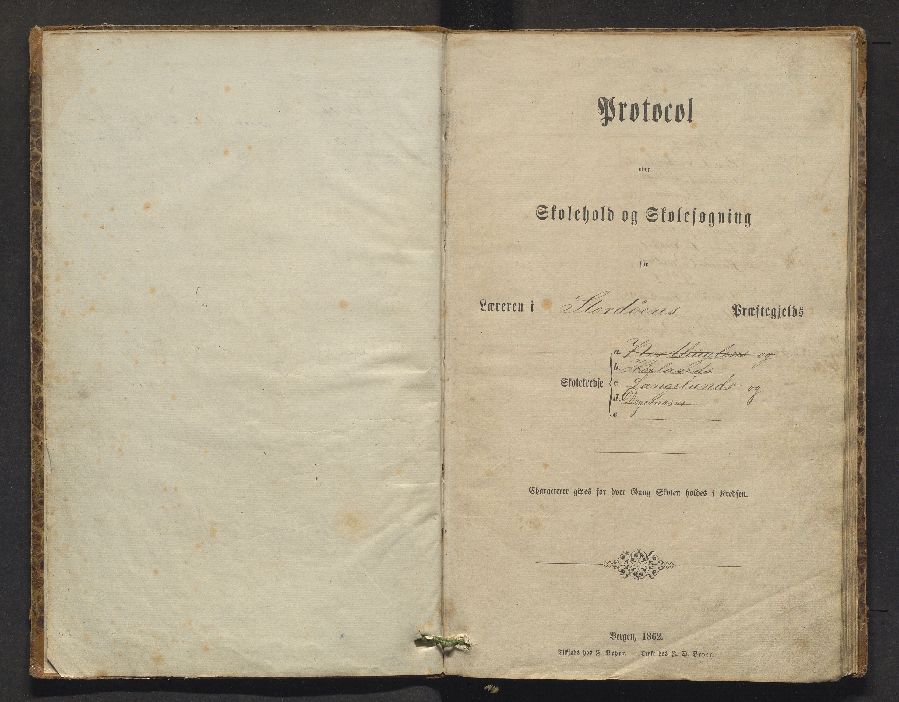 Stord kommune. Barneskulane, IKAH/1221-231/F/Fa/L0001: Skuleprotokoll for Nordhuglen, Høiland, Langeland og Digernes krinsar, 1863-1877