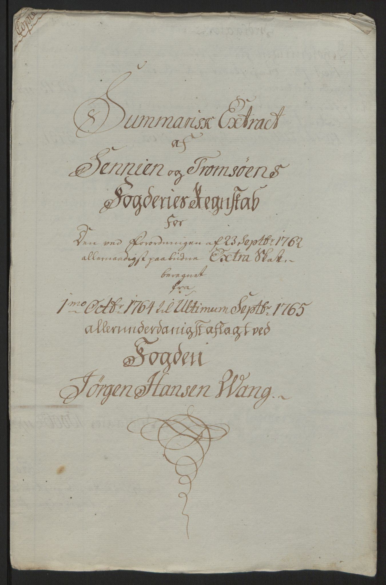 Rentekammeret inntil 1814, Reviderte regnskaper, Fogderegnskap, AV/RA-EA-4092/R68/L4845: Ekstraskatten Senja og Troms, 1762-1765, p. 491