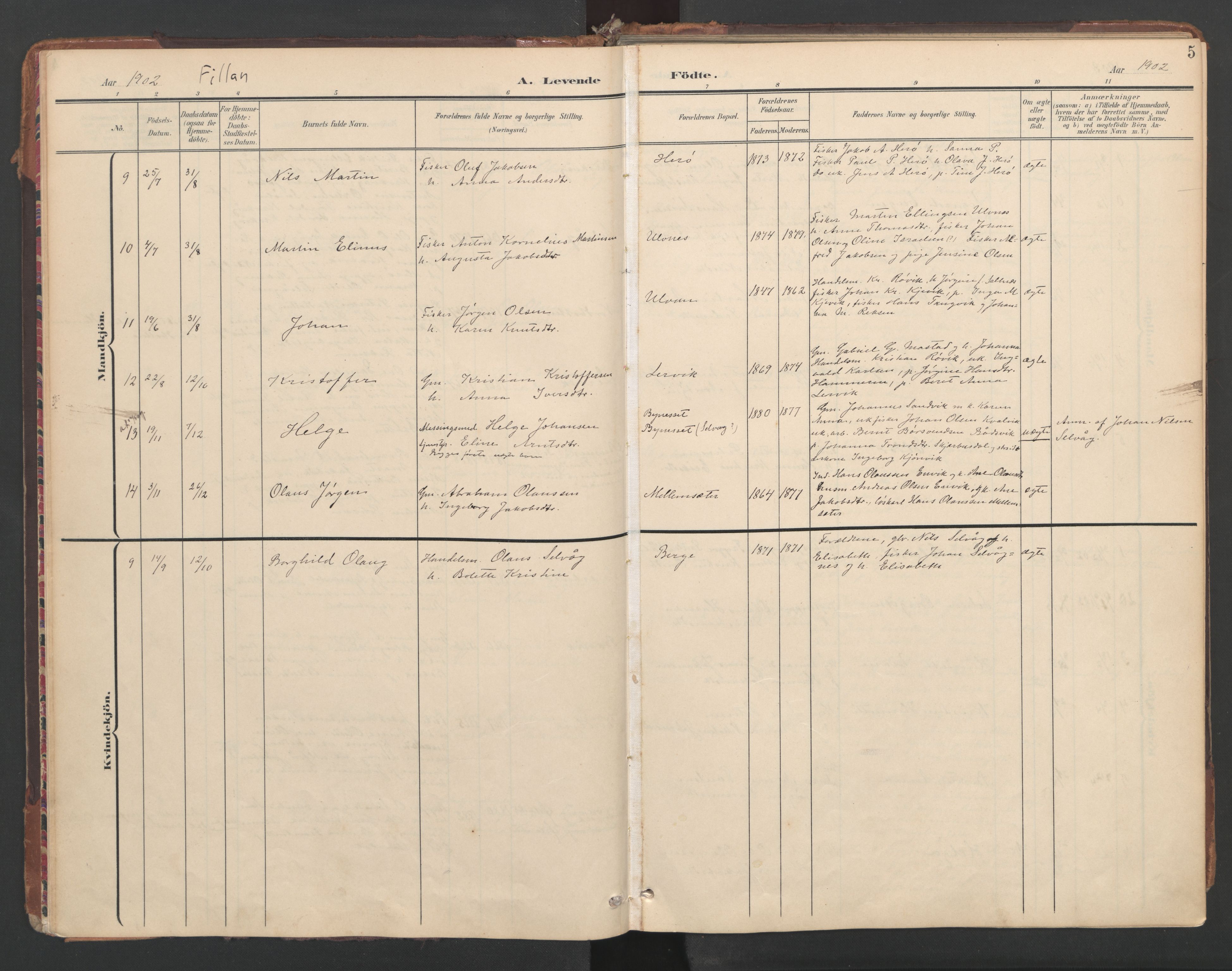 Ministerialprotokoller, klokkerbøker og fødselsregistre - Sør-Trøndelag, SAT/A-1456/638/L0568: Parish register (official) no. 638A01, 1901-1916, p. 5