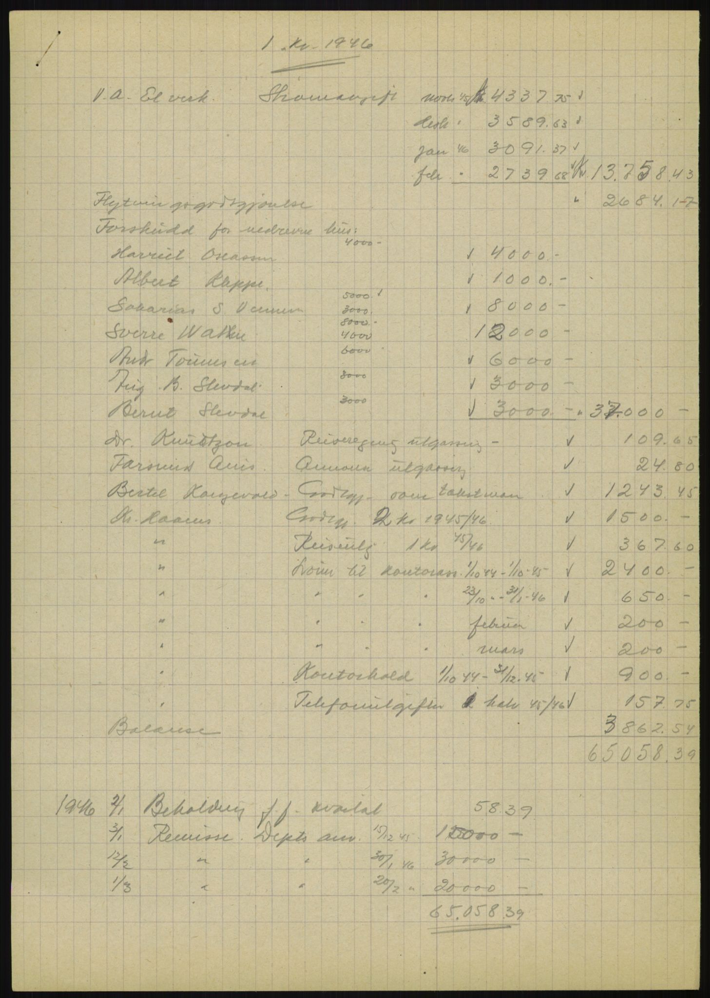 Forsvarsdepartementet, 10. kontor / Oppgjørskontoret, AV/RA-RAFA-1225/D/Db/L0180: Lista oppgjørskontor, 1942-1952, p. 31