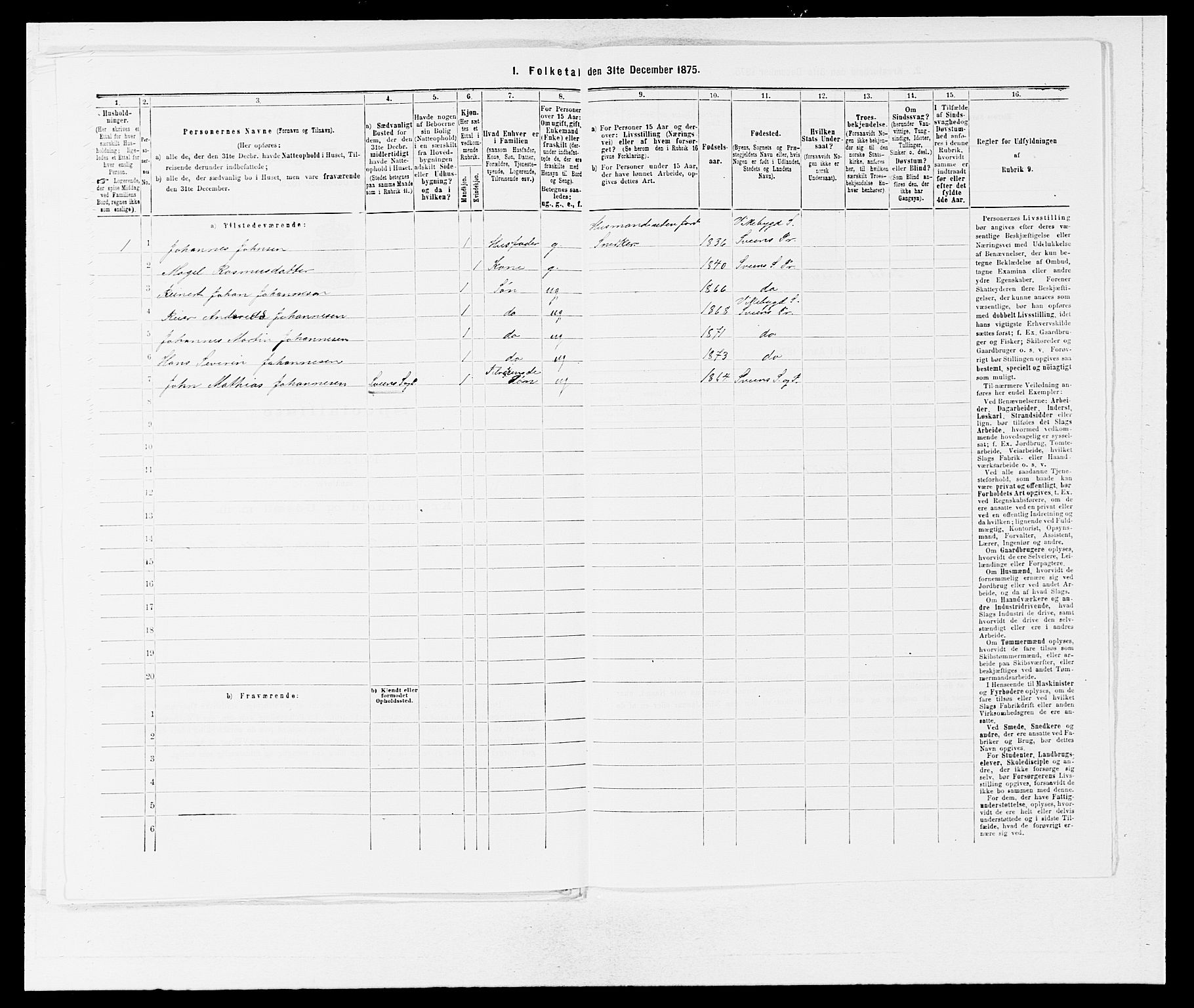 SAB, 1875 census for 1216P Sveio, 1875, p. 478