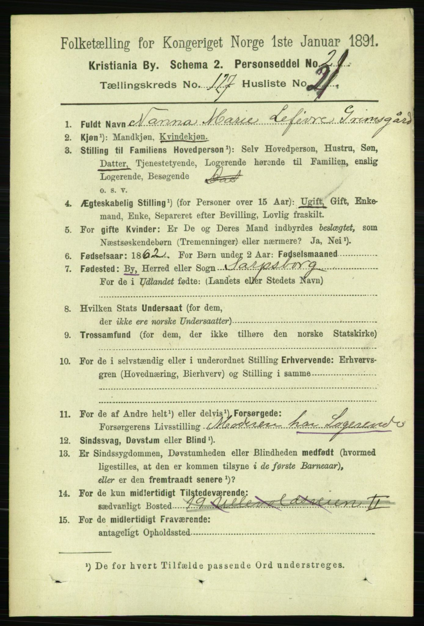 RA, 1891 census for 0301 Kristiania, 1891, p. 68472