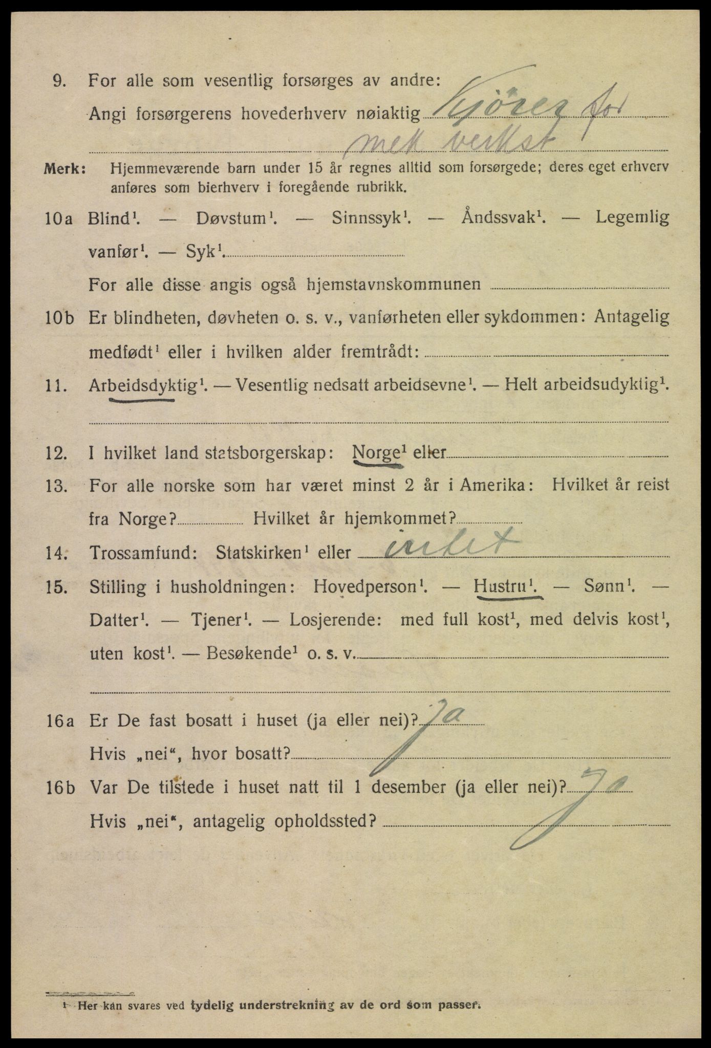 SAK, 1920 census for Kristiansand, 1920, p. 41652