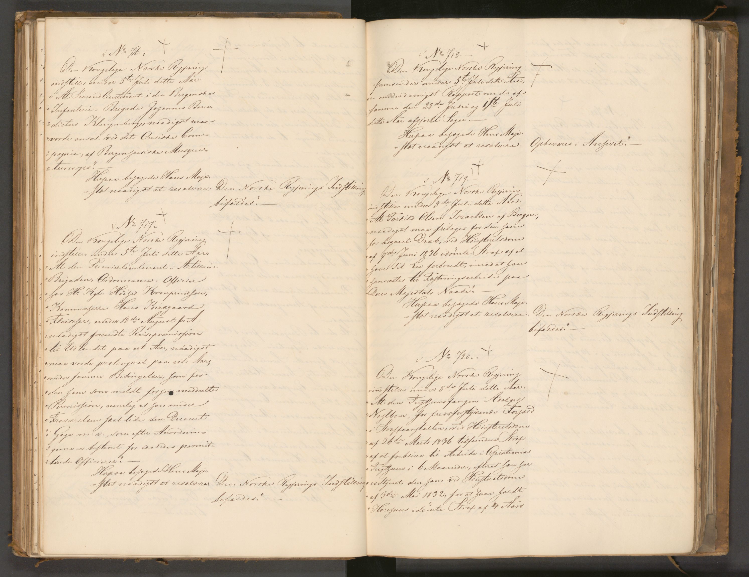 Statsrådssekretariatet, AV/RA-S-1001/A/Ab/L0043: Kgl. res. nr. 632-1192, 2. halvår, 1836