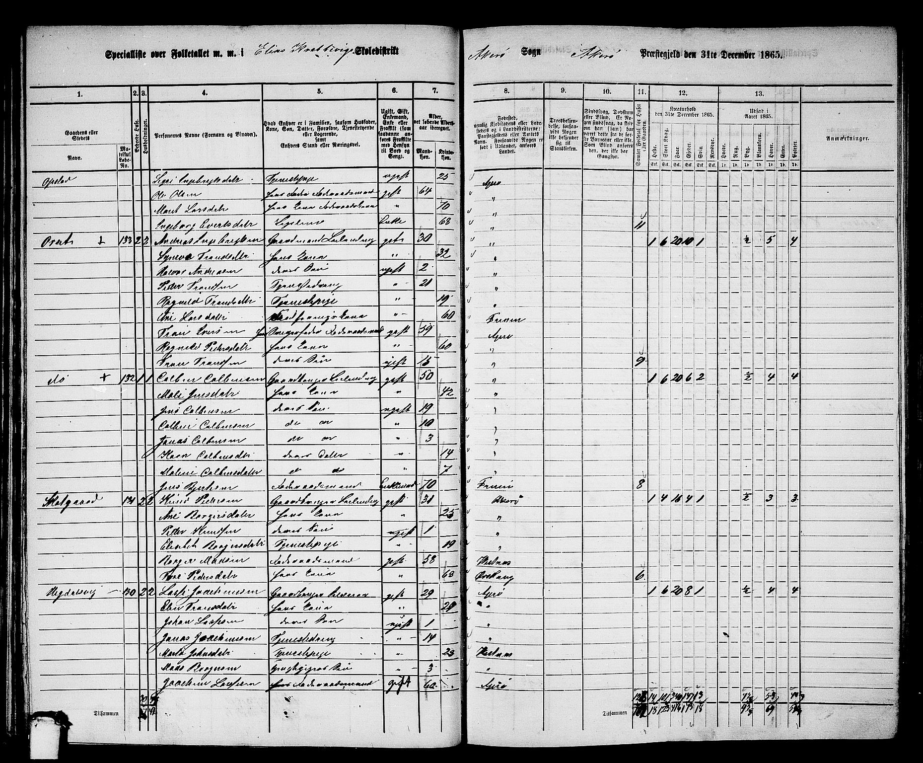 RA, 1865 census for Aukra, 1865, p. 49