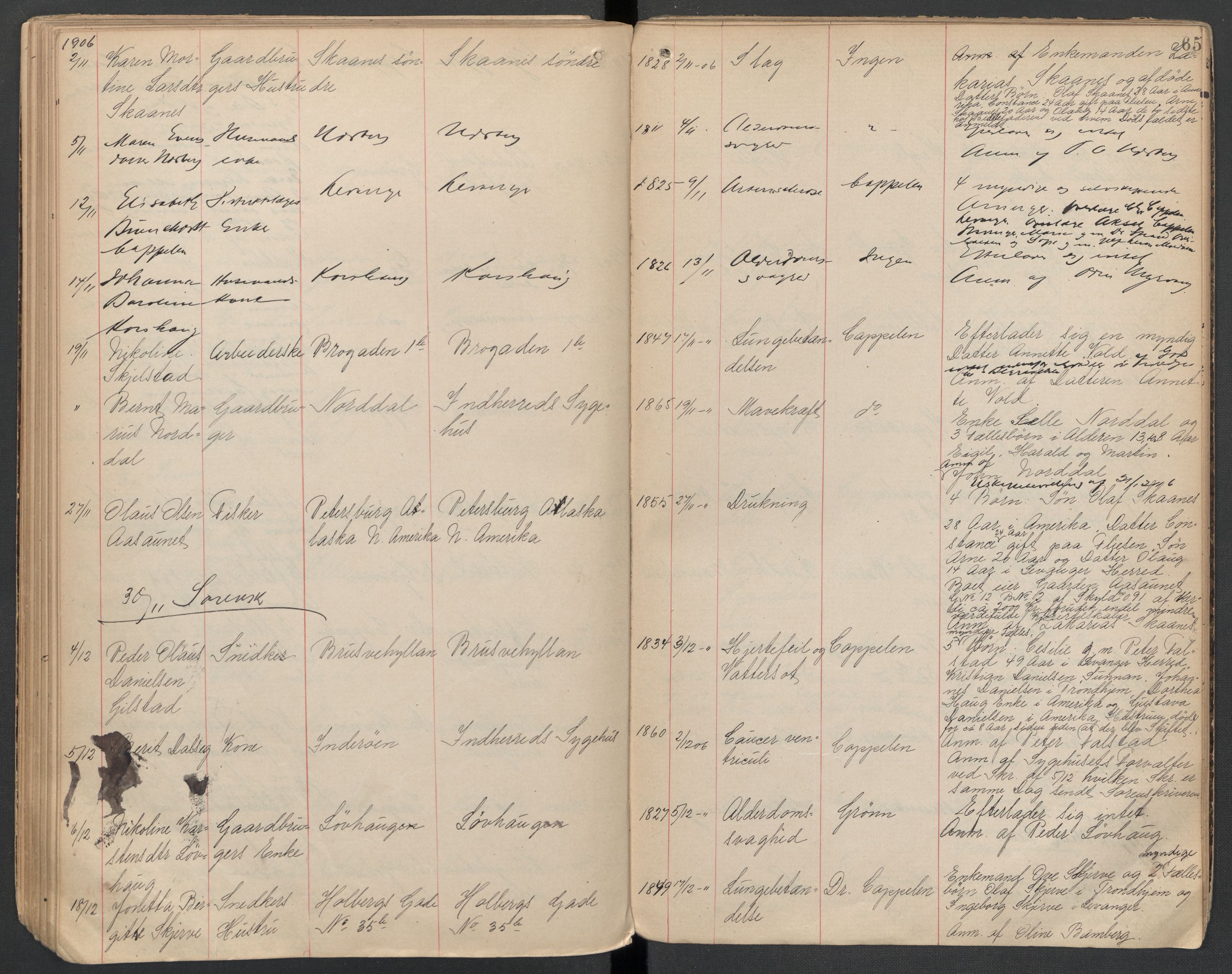 Levanger lensmannskontor, AV/SAT-A-1029/2/02/L0022: Dødsfallsprotokoll, 1891-1910, p. 65