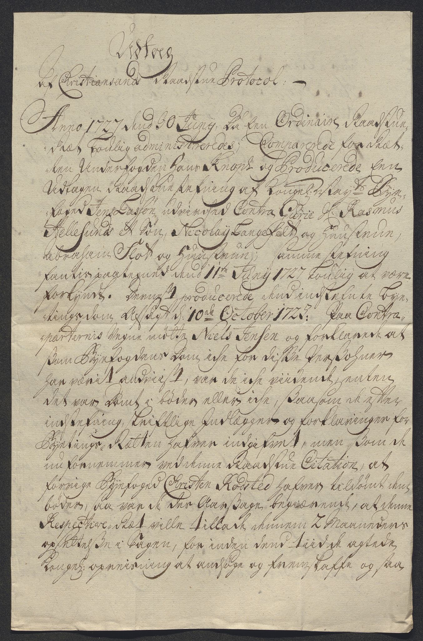 Rentekammeret inntil 1814, Reviderte regnskaper, Byregnskaper, AV/RA-EA-4066/R/Rm/L0286: [M19] Sikt og sakefall, 1719-1727, p. 524