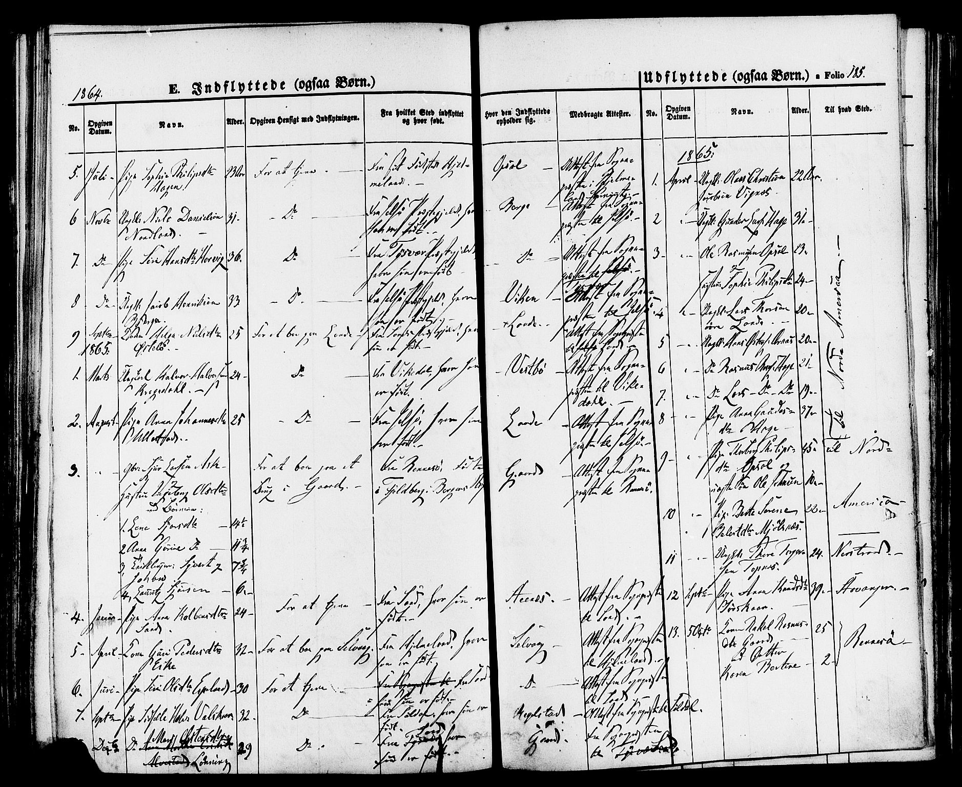 Finnøy sokneprestkontor, SAST/A-101825/H/Ha/Haa/L0008: Parish register (official) no. A 8, 1863-1878, p. 185