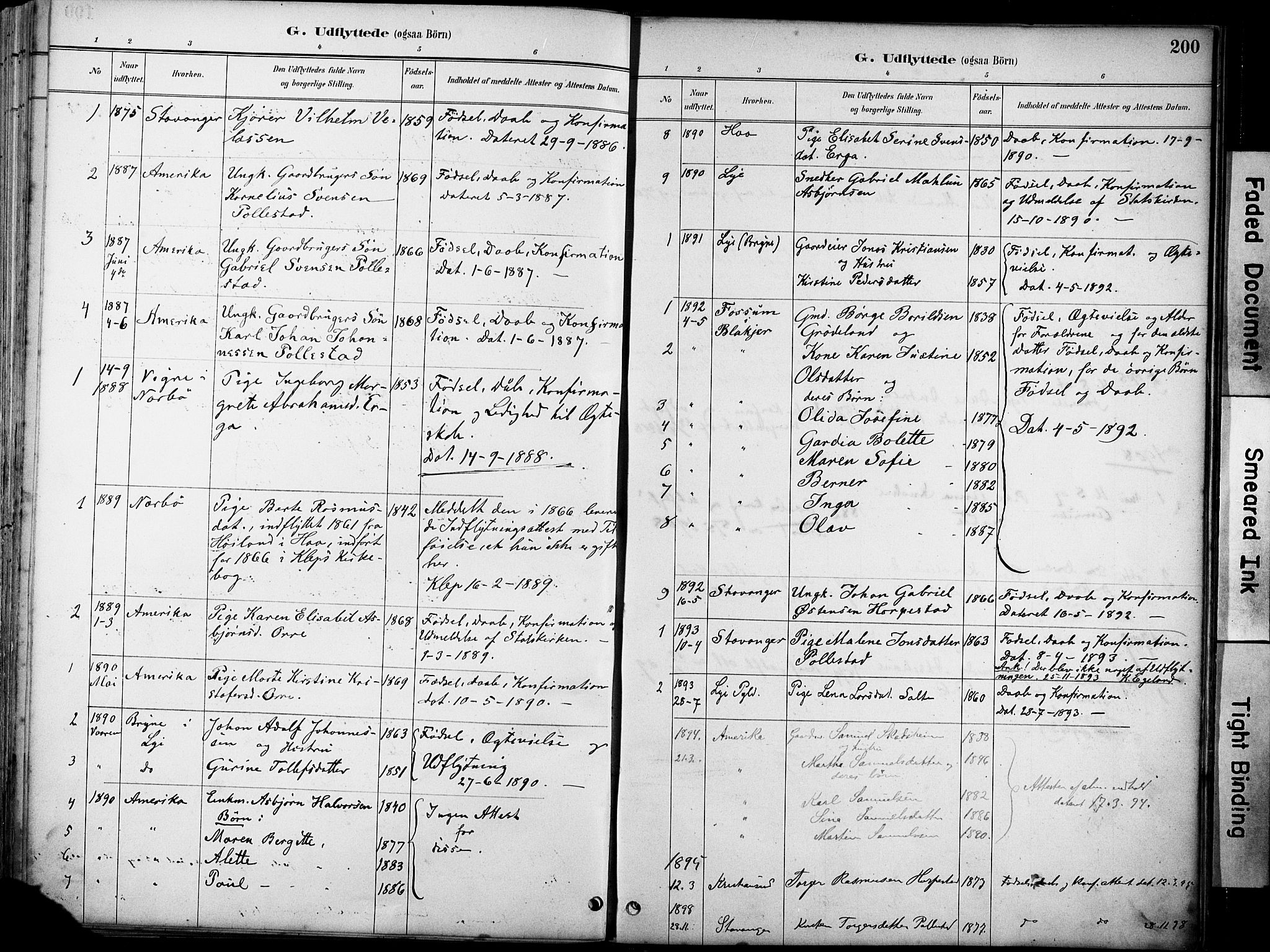 Klepp sokneprestkontor, SAST/A-101803/001/3/30BA/L0007: Parish register (official) no. A 8, 1886-1912, p. 200