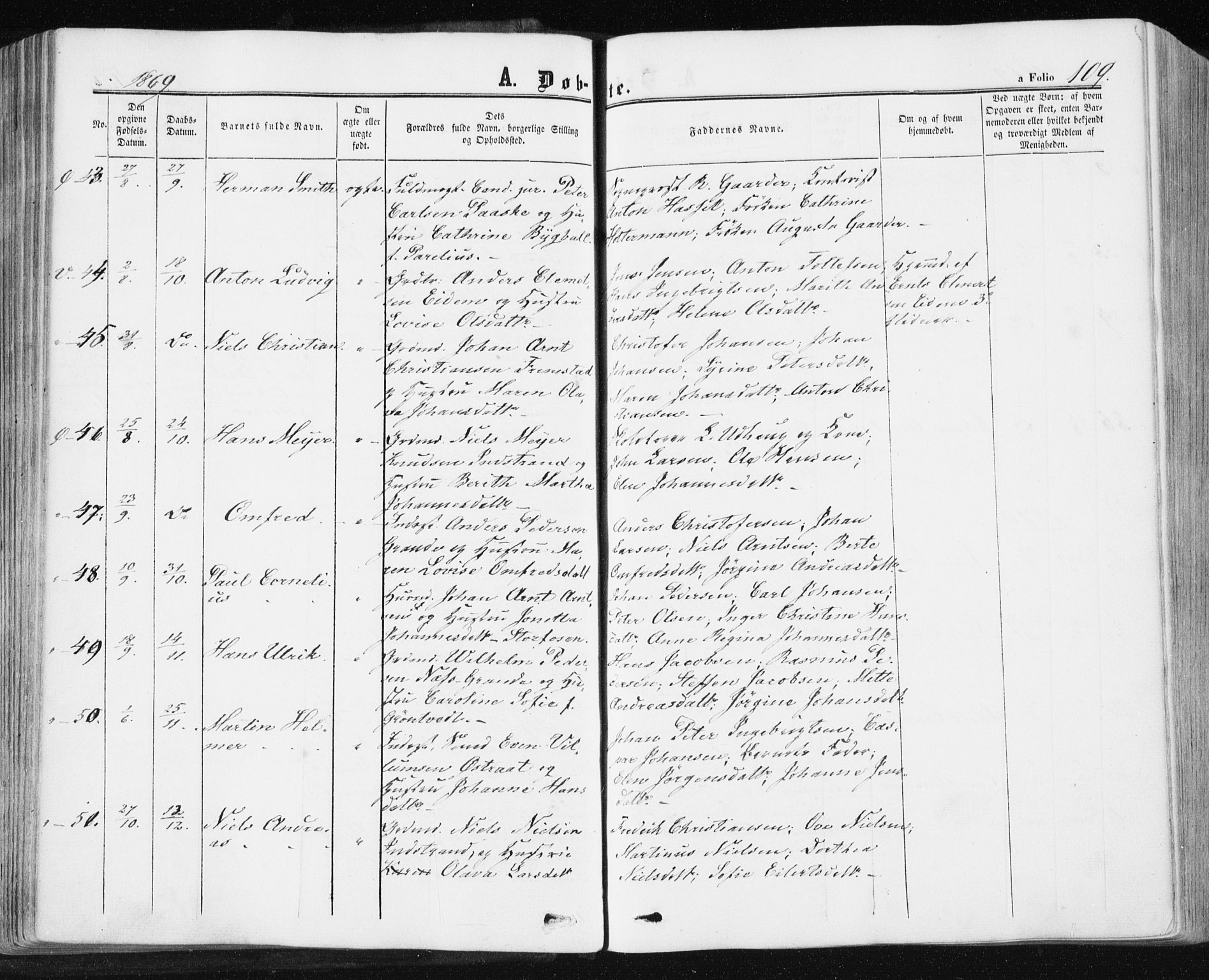 Ministerialprotokoller, klokkerbøker og fødselsregistre - Sør-Trøndelag, SAT/A-1456/659/L0737: Parish register (official) no. 659A07, 1857-1875, p. 109