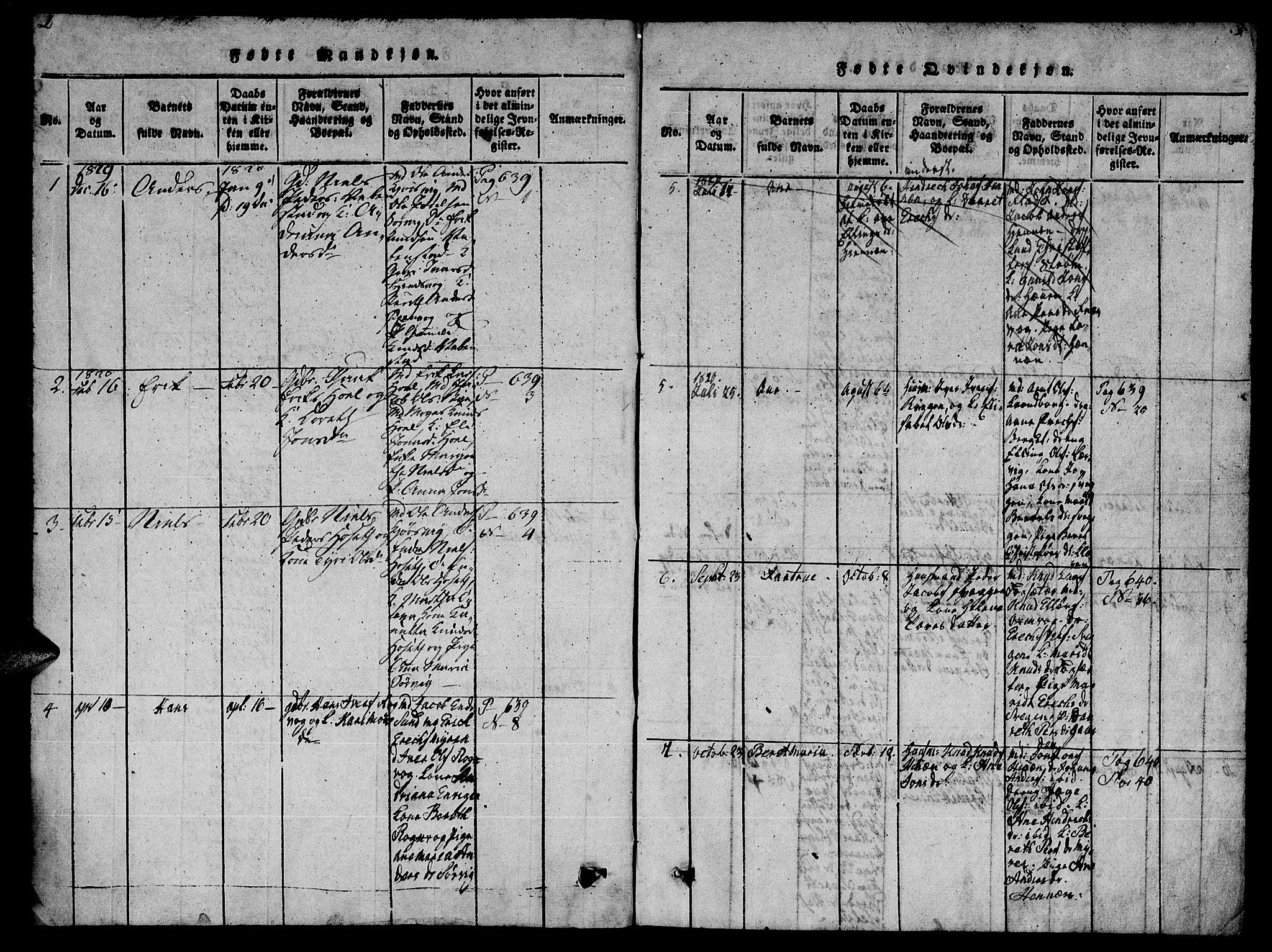Ministerialprotokoller, klokkerbøker og fødselsregistre - Møre og Romsdal, SAT/A-1454/569/L0818: Parish register (official) no. 569A04, 1820-1828, p. 2-3
