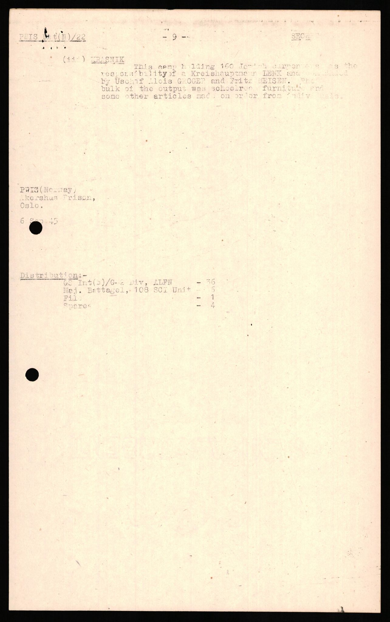 Forsvaret, Forsvarets overkommando II, AV/RA-RAFA-3915/D/Db/L0024: CI Questionaires. Tyske okkupasjonsstyrker i Norge. Tyskere., 1945-1946, p. 452