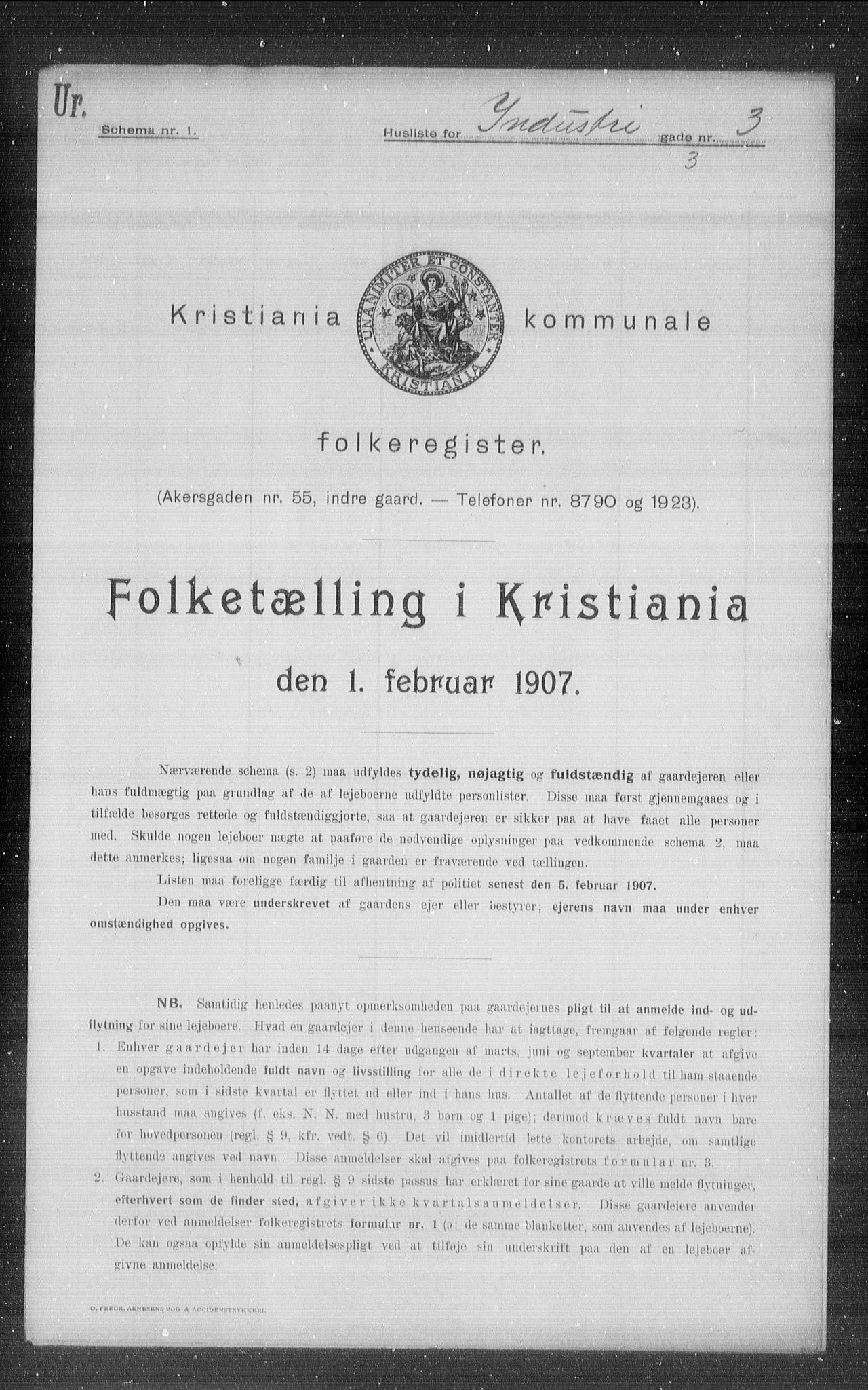 OBA, Municipal Census 1907 for Kristiania, 1907, p. 22163