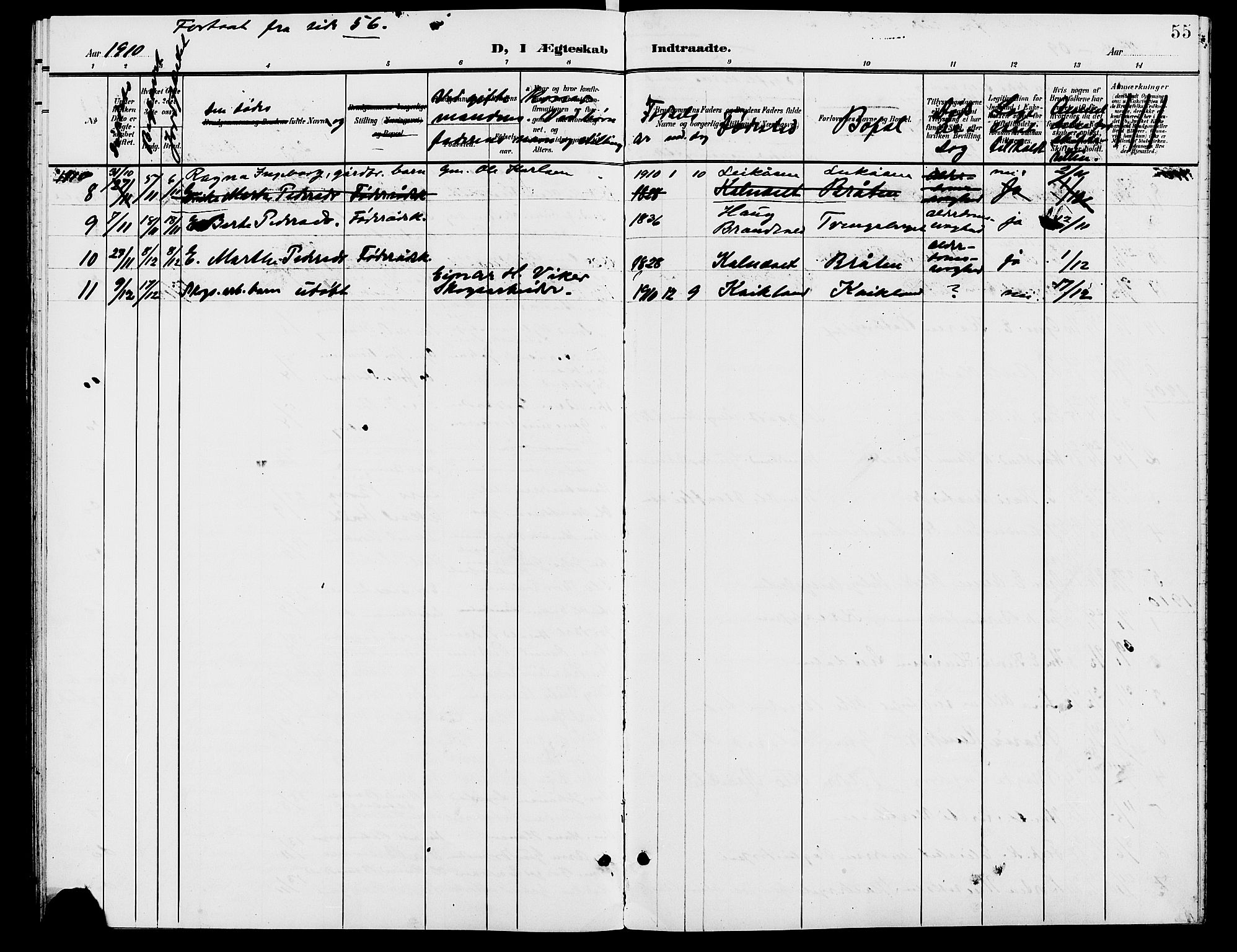 Grue prestekontor, SAH/PREST-036/H/Ha/Hab/L0006: Parish register (copy) no. 6, 1902-1910, p. 55