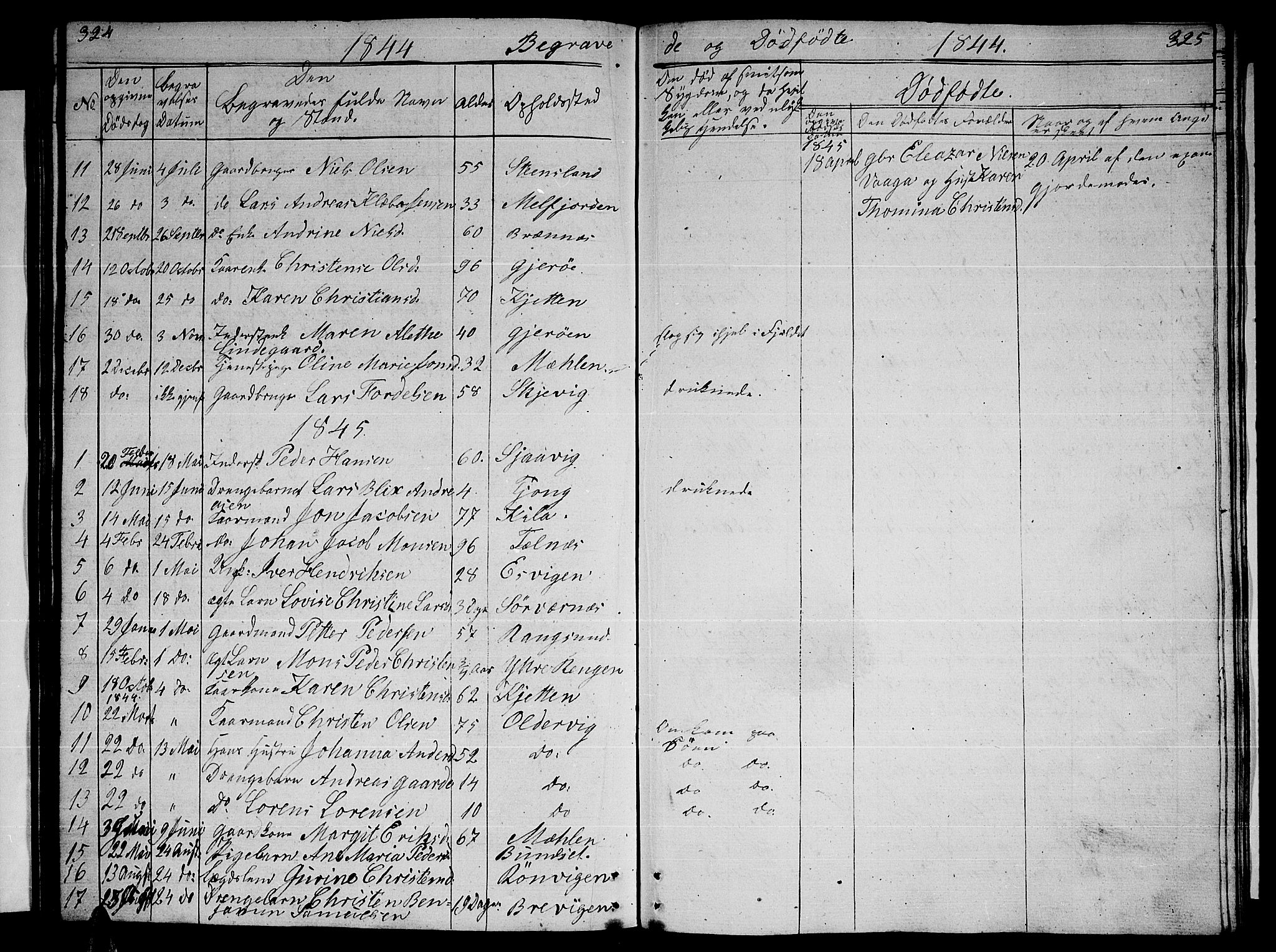 Ministerialprotokoller, klokkerbøker og fødselsregistre - Nordland, AV/SAT-A-1459/841/L0618: Parish register (copy) no. 841C02, 1833-1855, p. 324-325