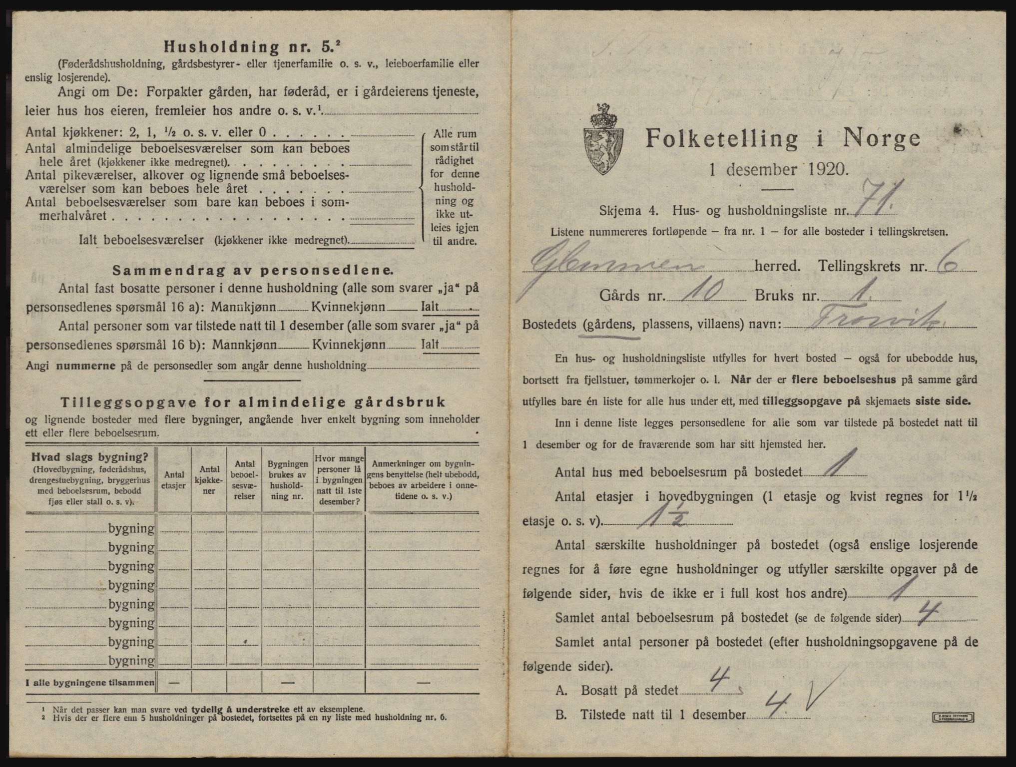 SAO, 1920 census for Glemmen, 1920, p. 2641