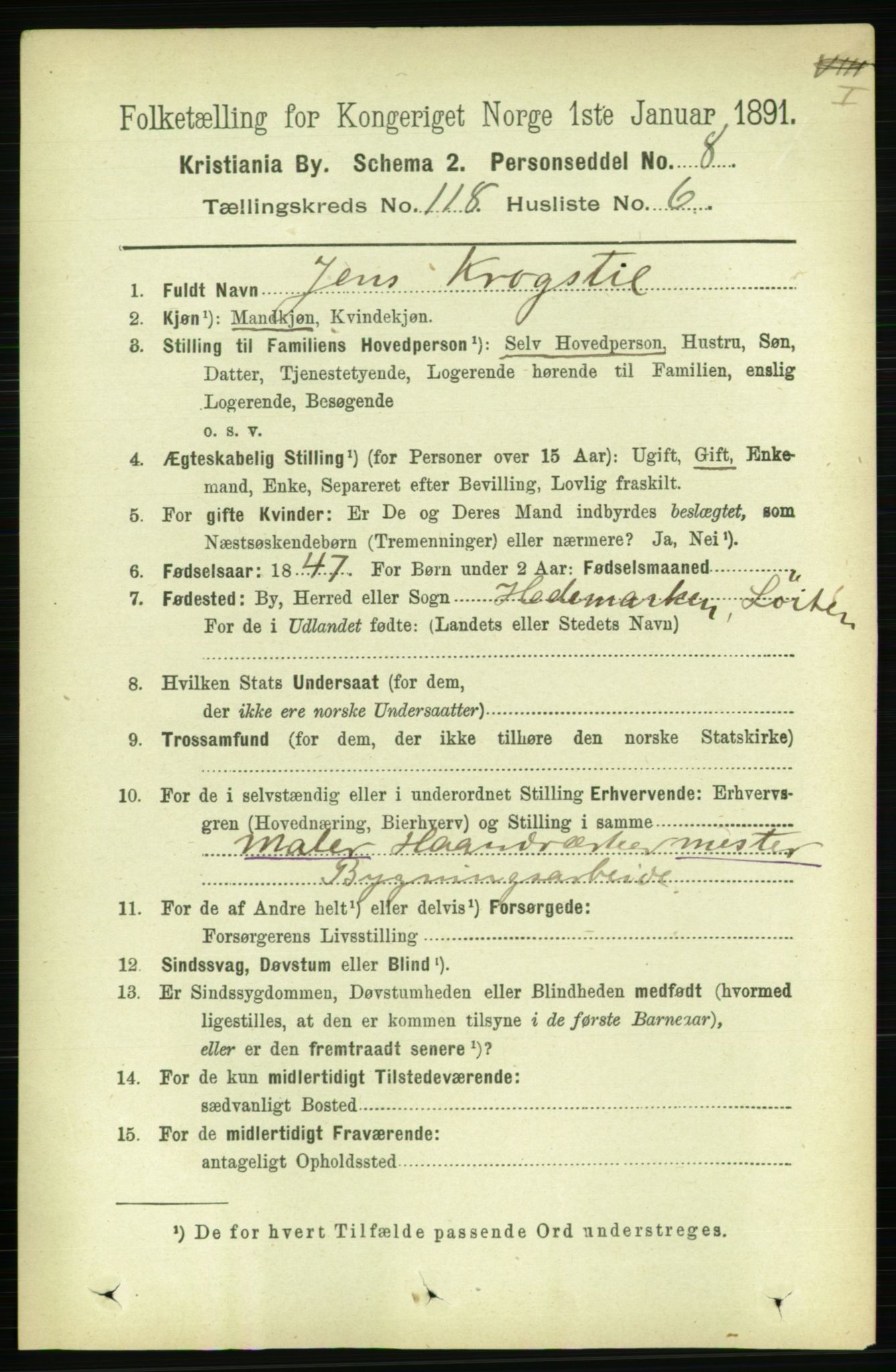 RA, 1891 census for 0301 Kristiania, 1891, p. 63357