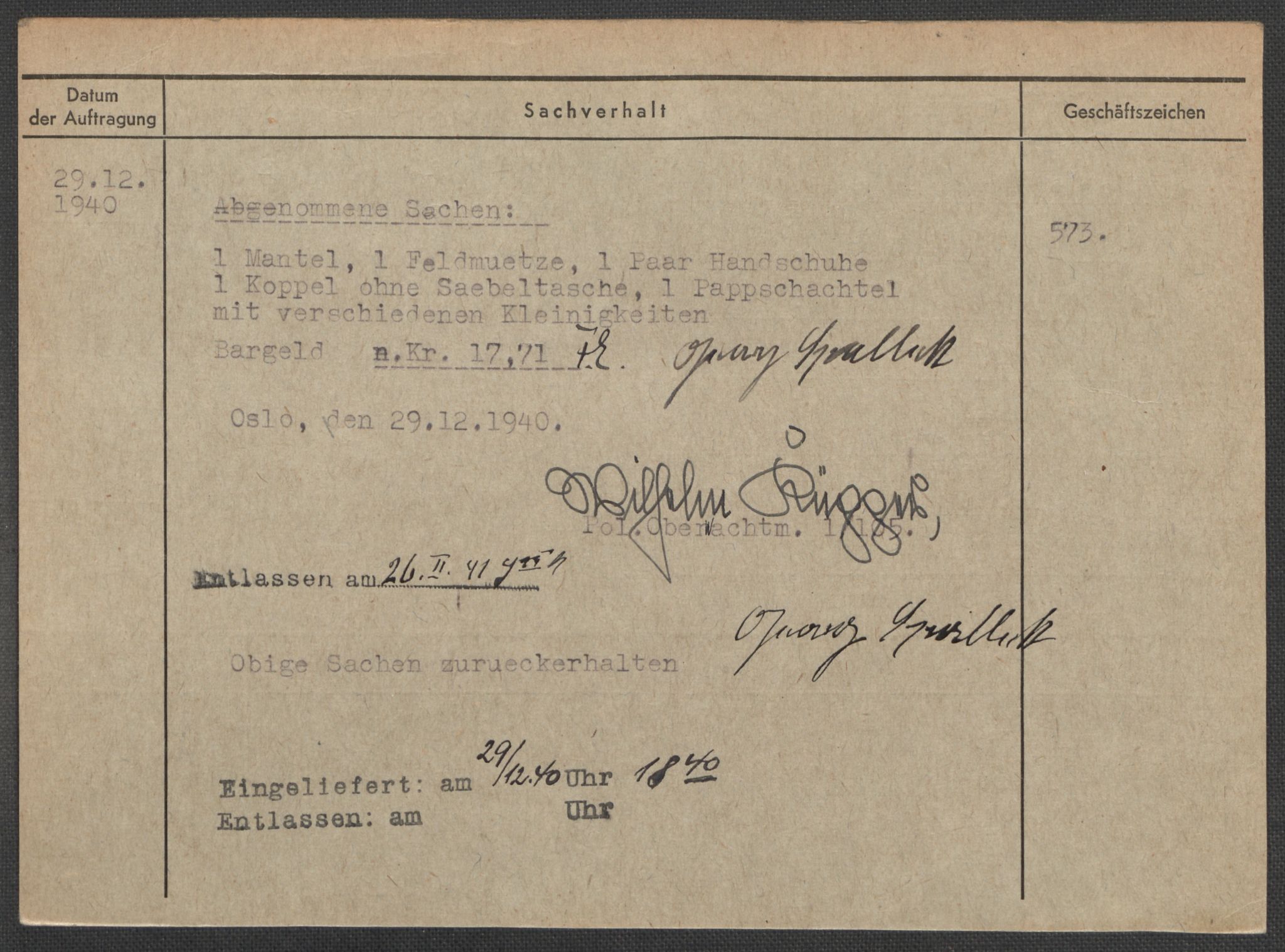 Befehlshaber der Sicherheitspolizei und des SD, RA/RAFA-5969/E/Ea/Eaa/L0009: Register over norske fanger i Møllergata 19: Ru-Sy, 1940-1945, p. 1079